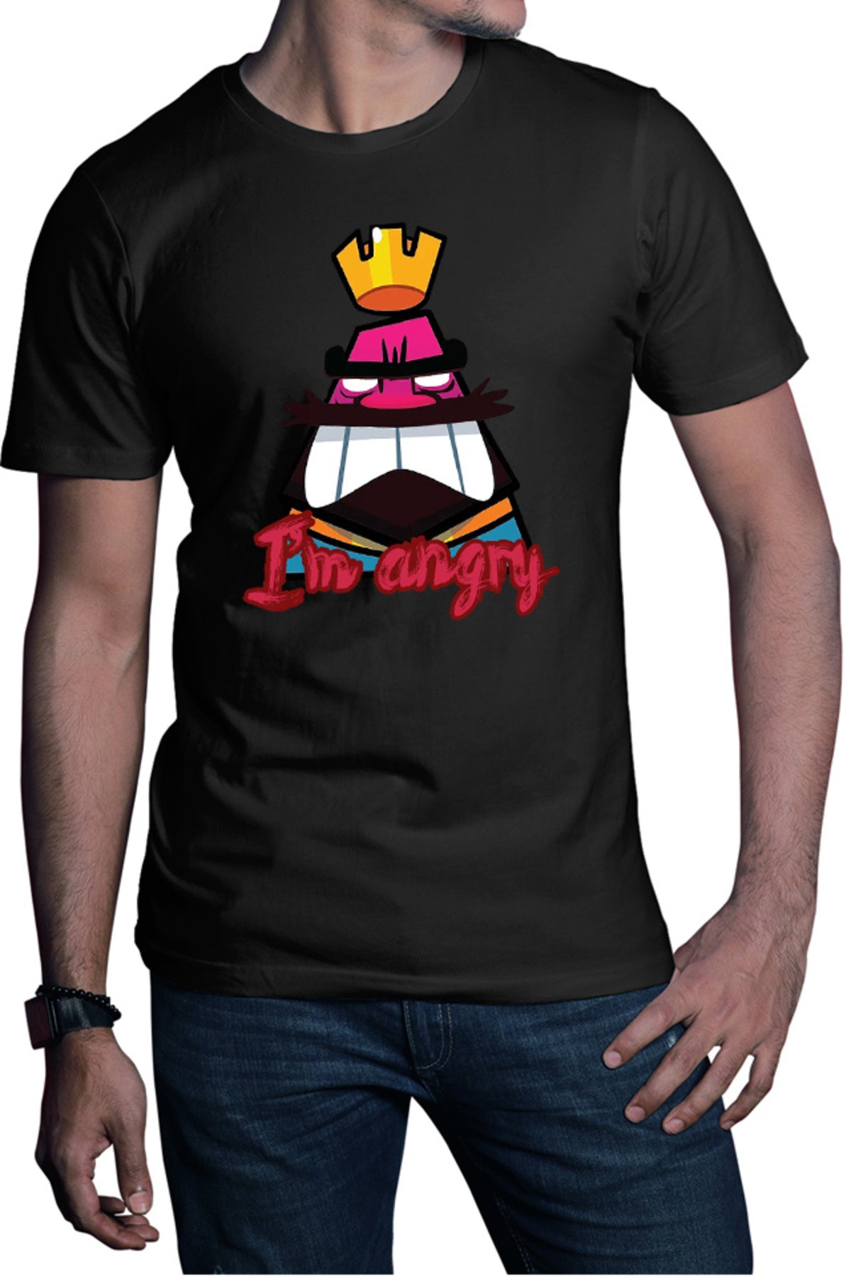Tricou barbati Clash Royale Angry King Multiplayer Copy Strategy