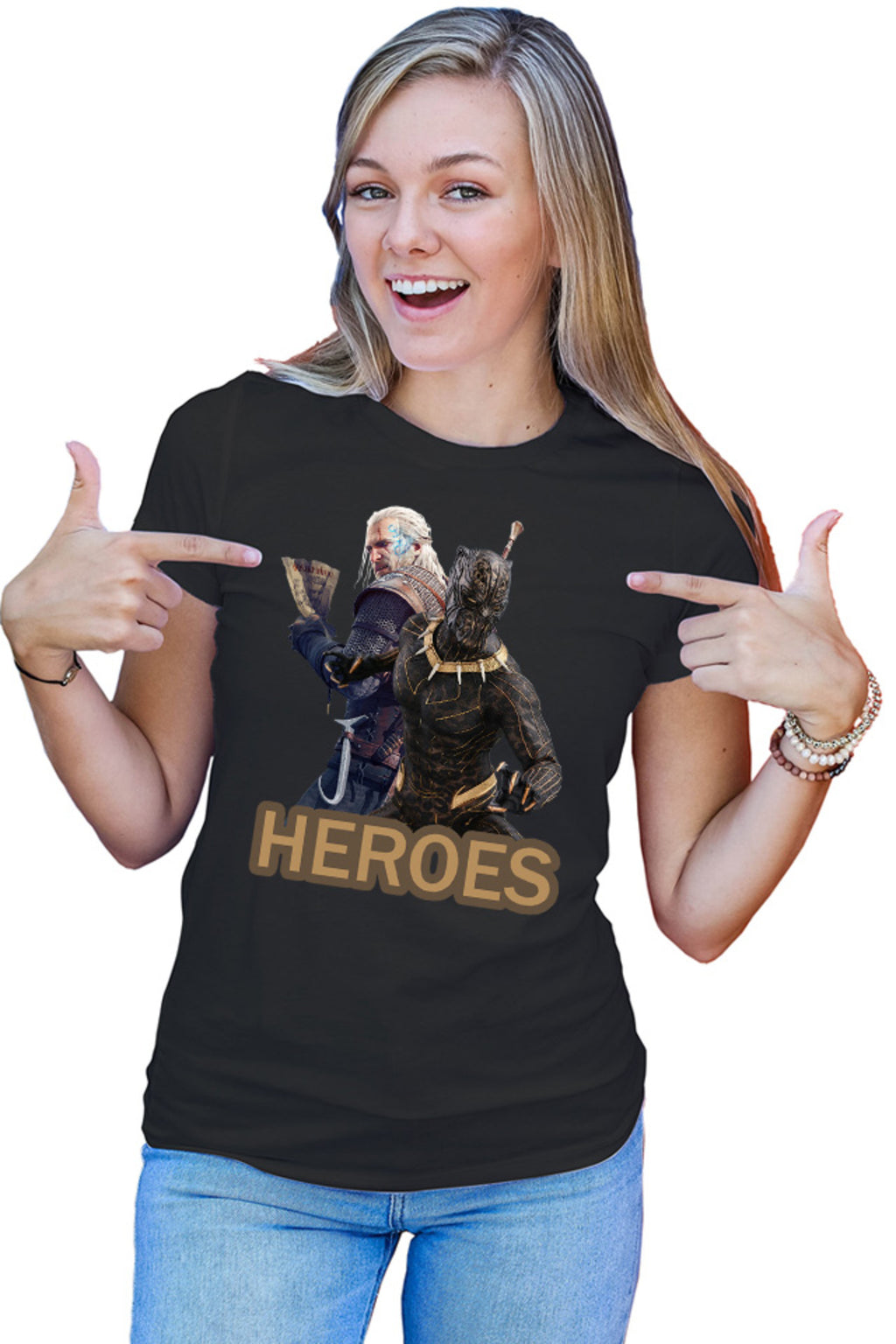 Tricou dama Black Panther Witcher Gerald Vampires Medieval