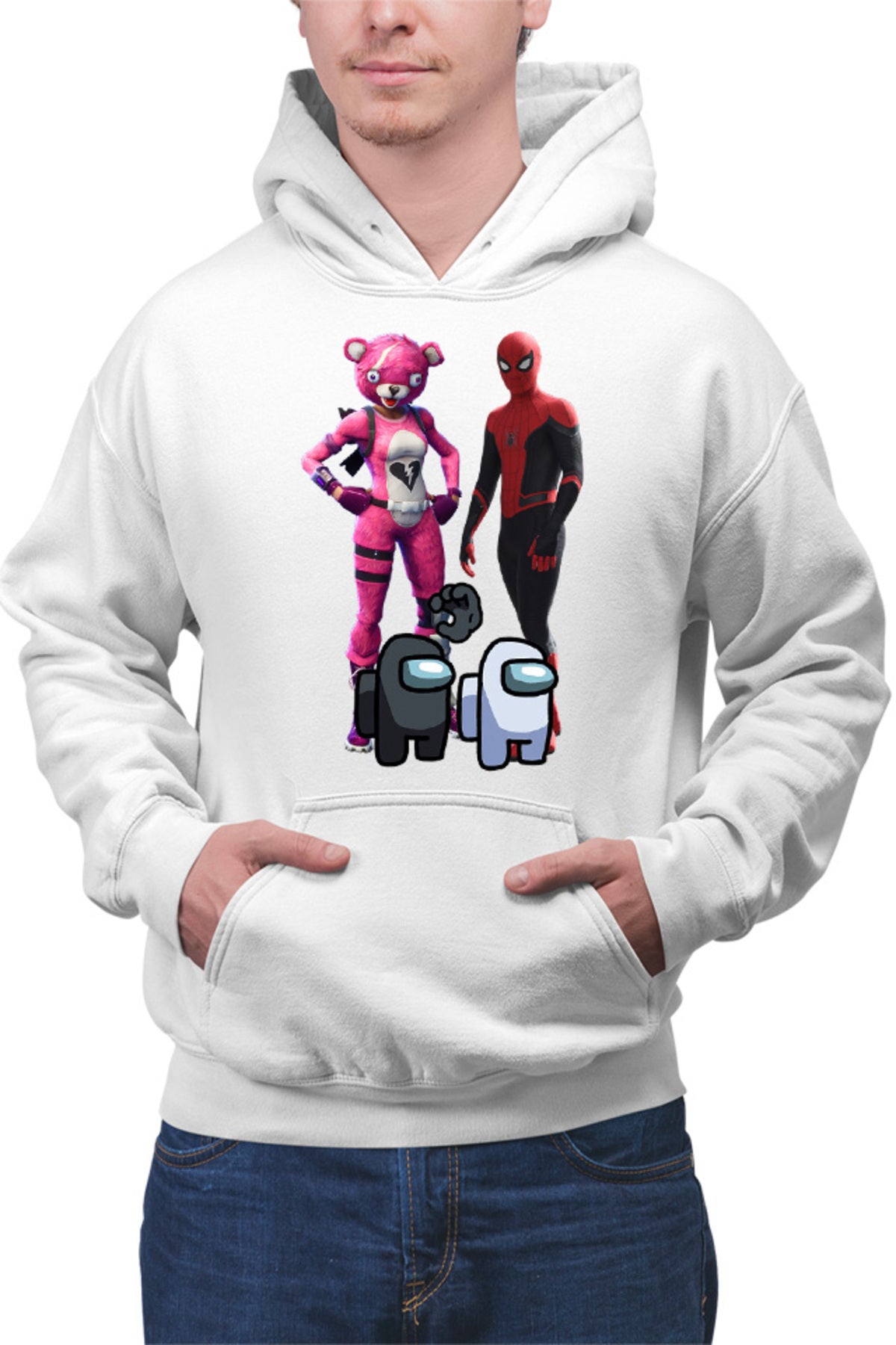 Hanorac barbati Fortnite Pink Rabbit Skin Easter Event Spiderman Cool