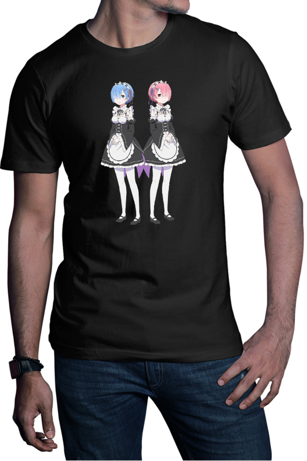 Tricou barbati Re Zero REM RAM Demon Siblings Horns Power Tribe