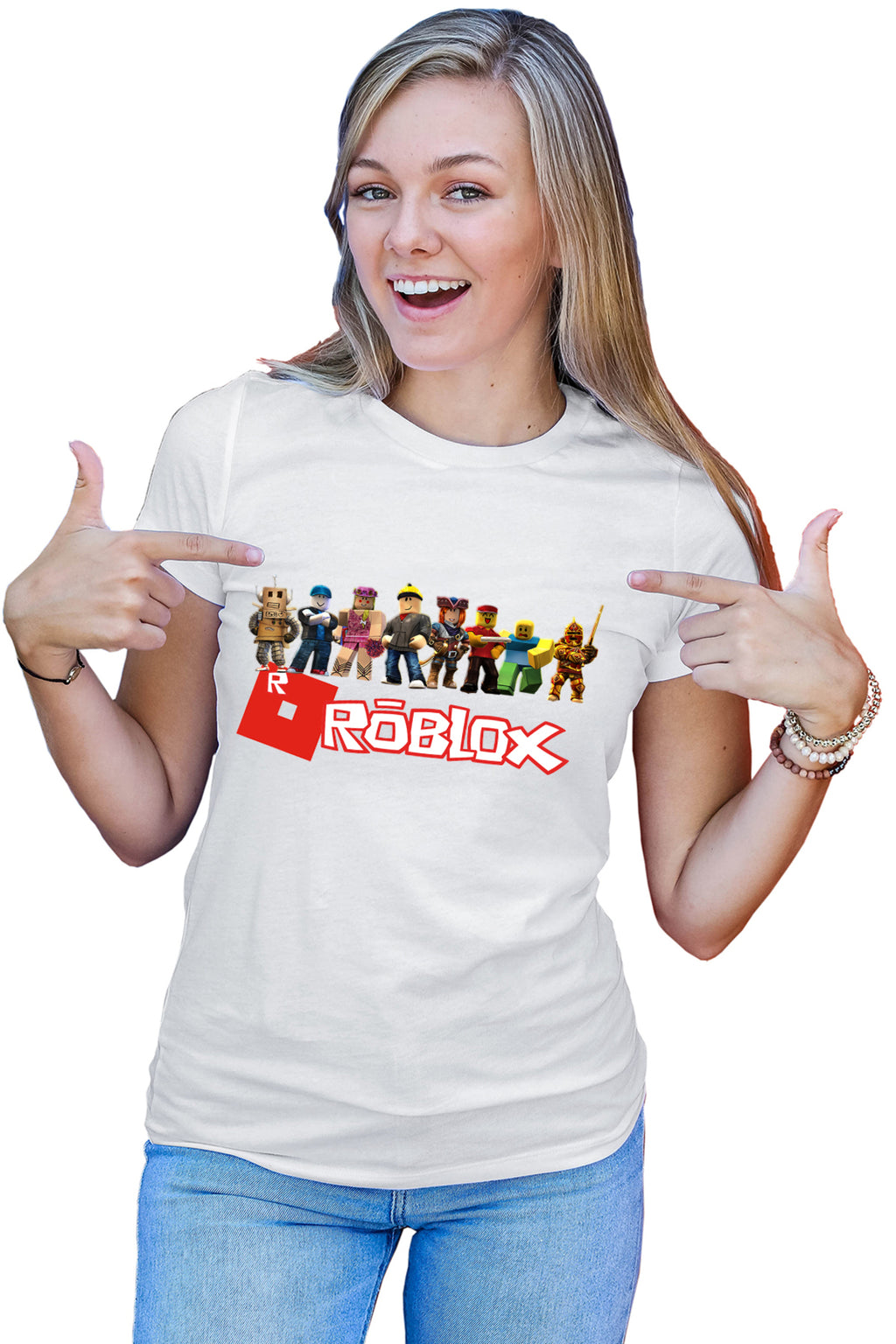 Tricou dama Roblox All Team Guild Builderman