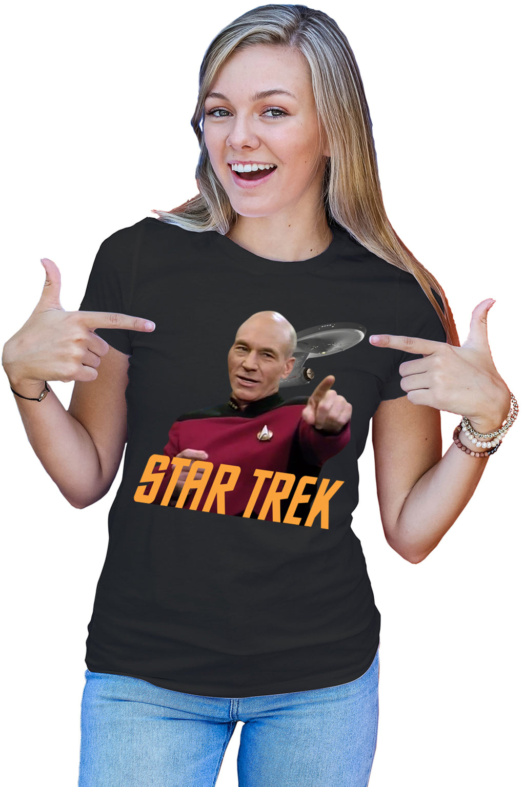 Tricou dama Star Trek Jean-Luc Picard Voyager Starship