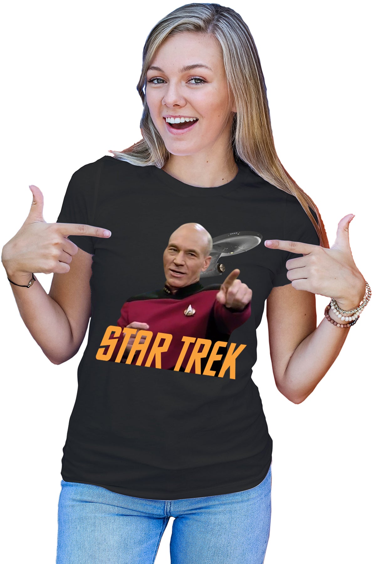 Tricou dama Star Trek Jean-Luc Picard Voyager Starship