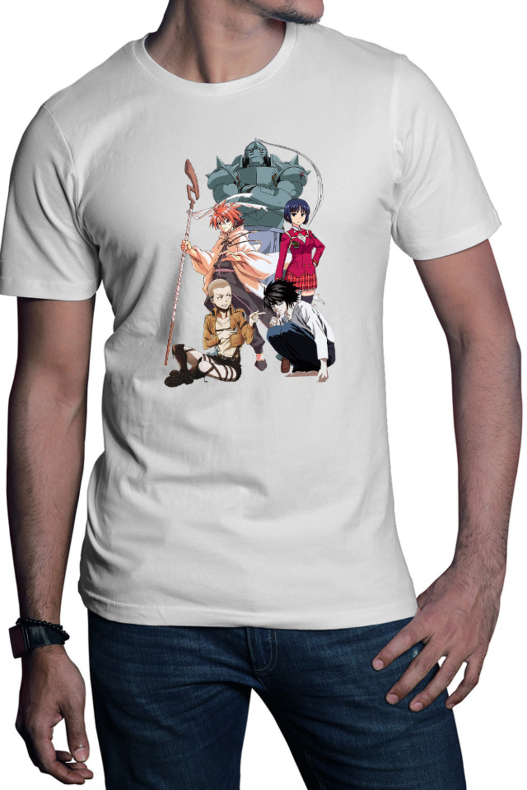 Tricou barbati UQ Holder Negi Orte Connie Attack on Titan Death Note