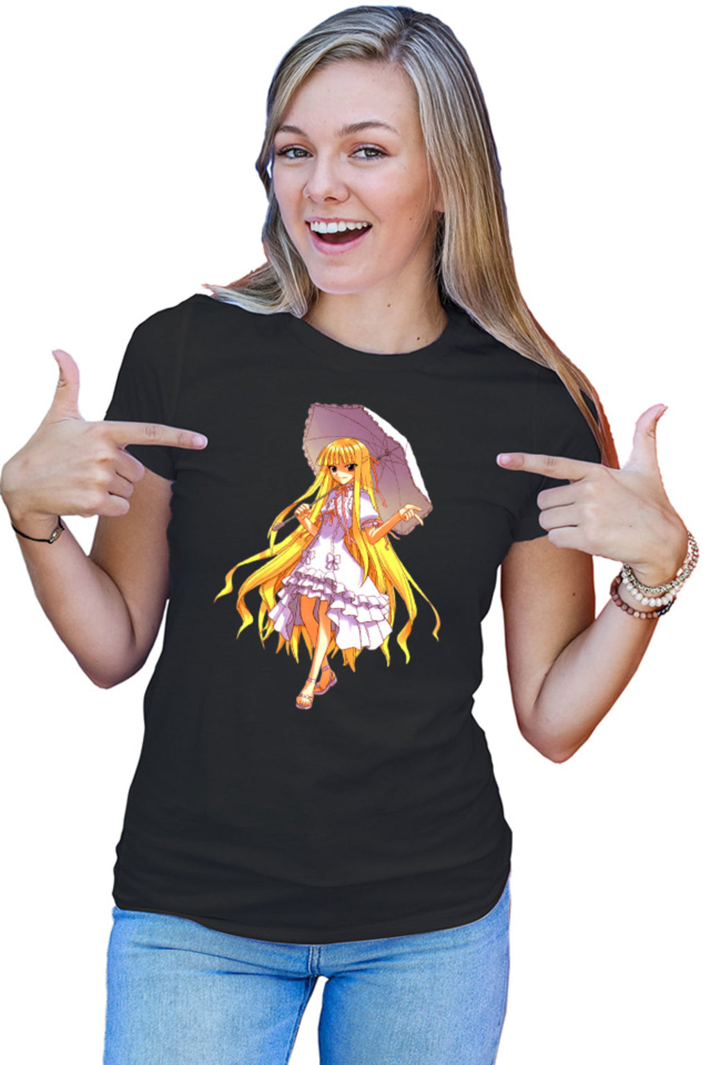 Tricou dama UQ Holder McDowell Cute Anime Girl Action Blonde