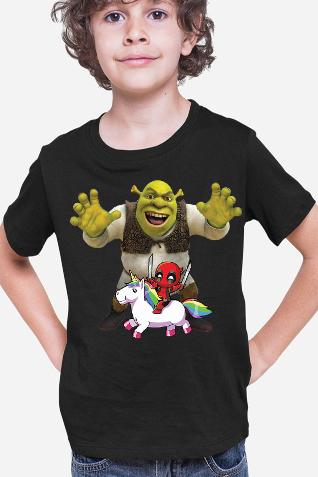 Tricou copii Shrek Deadpool Scary Unicorn