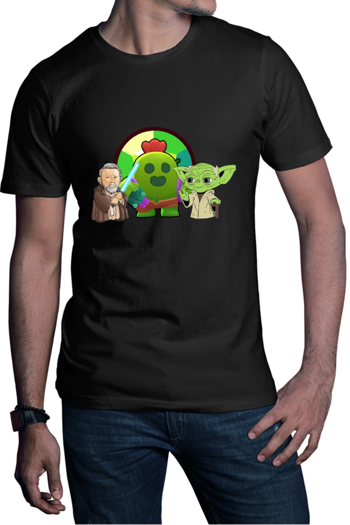 Tricou barbati Brawl Stars Cactus Flower Bio StarWars Obi Wan Kenobi Yoda
