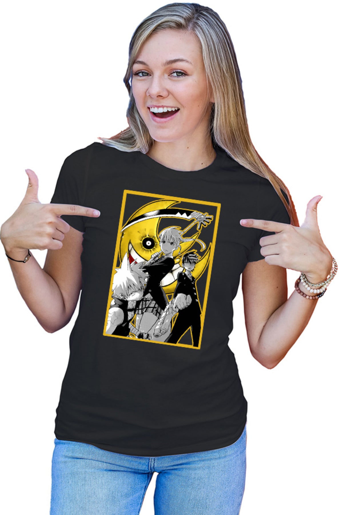 Tricou dama Soul Eater Group Death The Kid Black Star Soul Maka