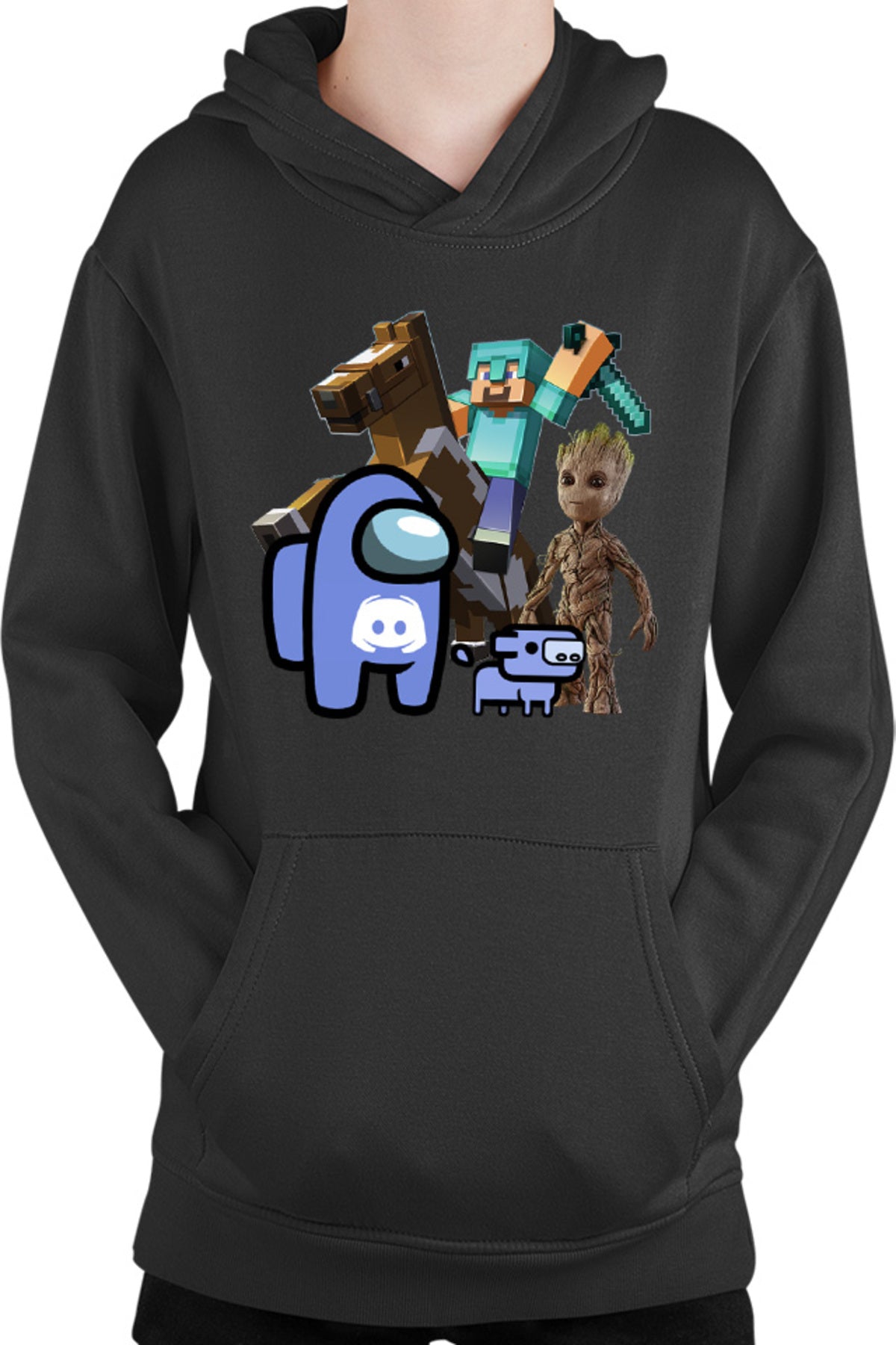 Hanorac copii Among Discord Baby Groot Minecraft Diamond Sword