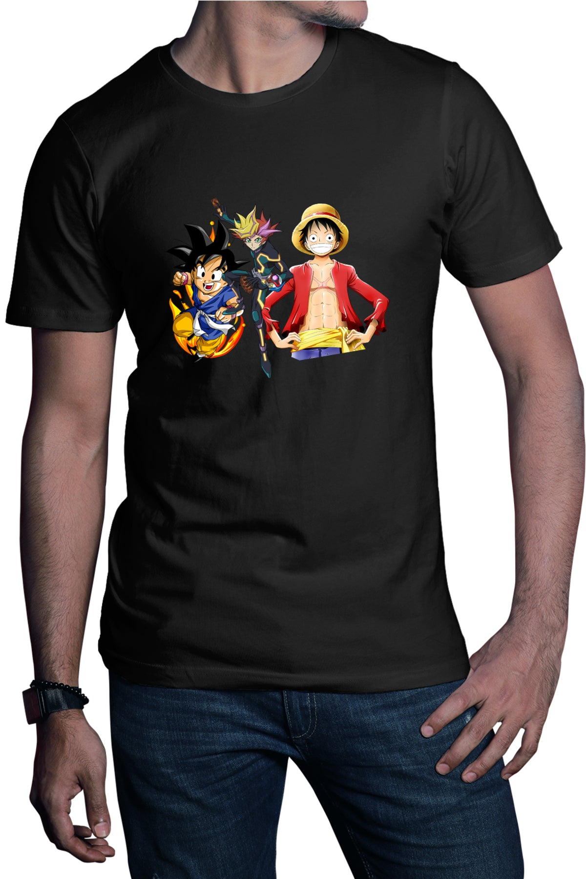 Tricou barbati Yu Gi Oh Songoku One Piece Yugi Mutou Desene