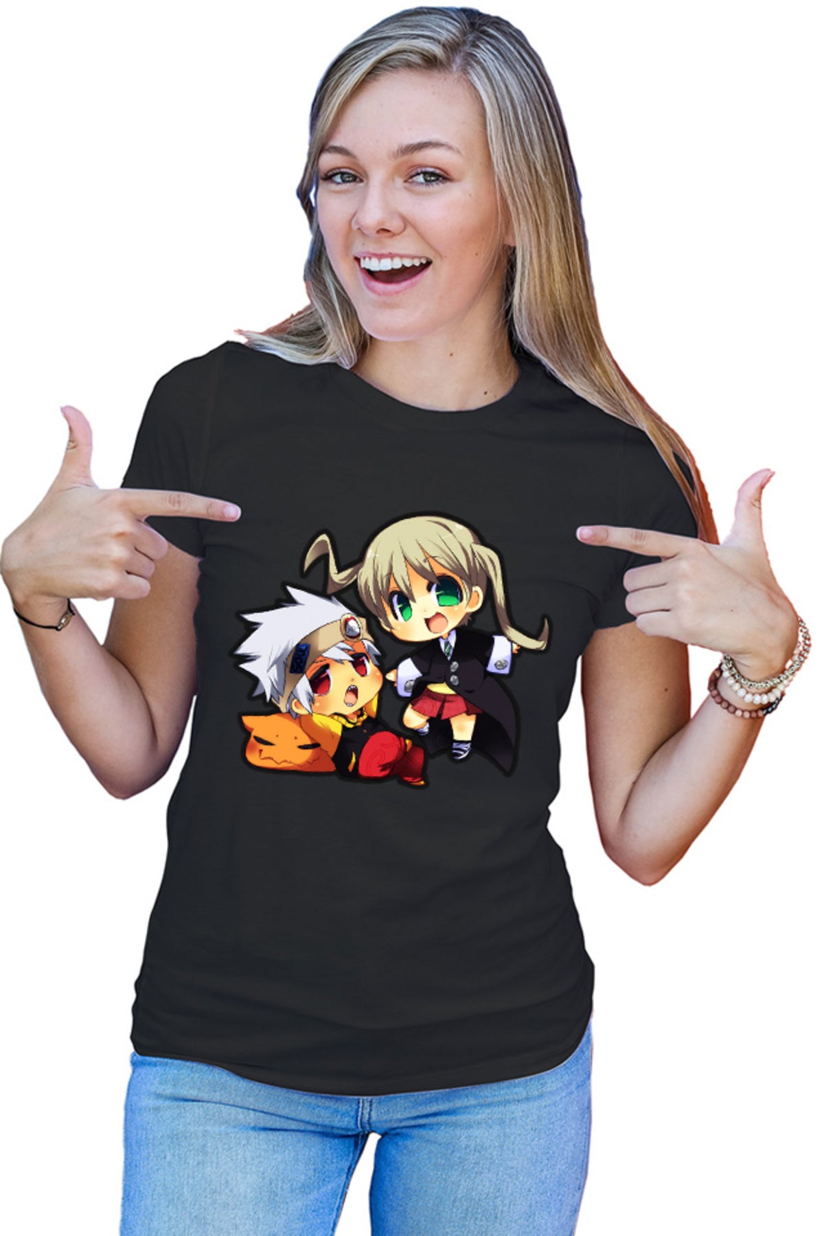 Tricou dama Soul Eater Soul Maka Chibi Fight Action Trap