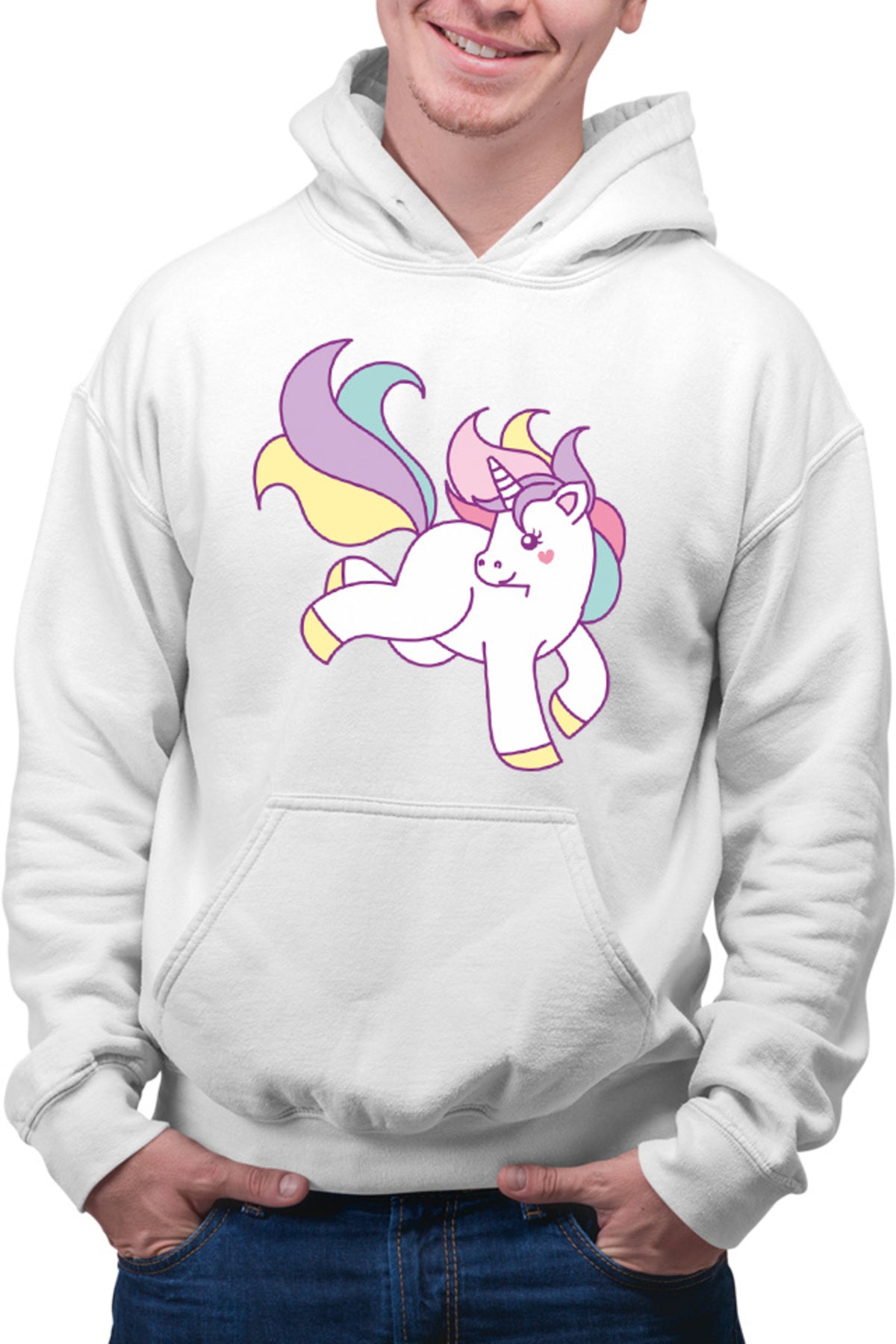 Hanorac barbati Unicorn Squad Happy Beautiful Rainbow