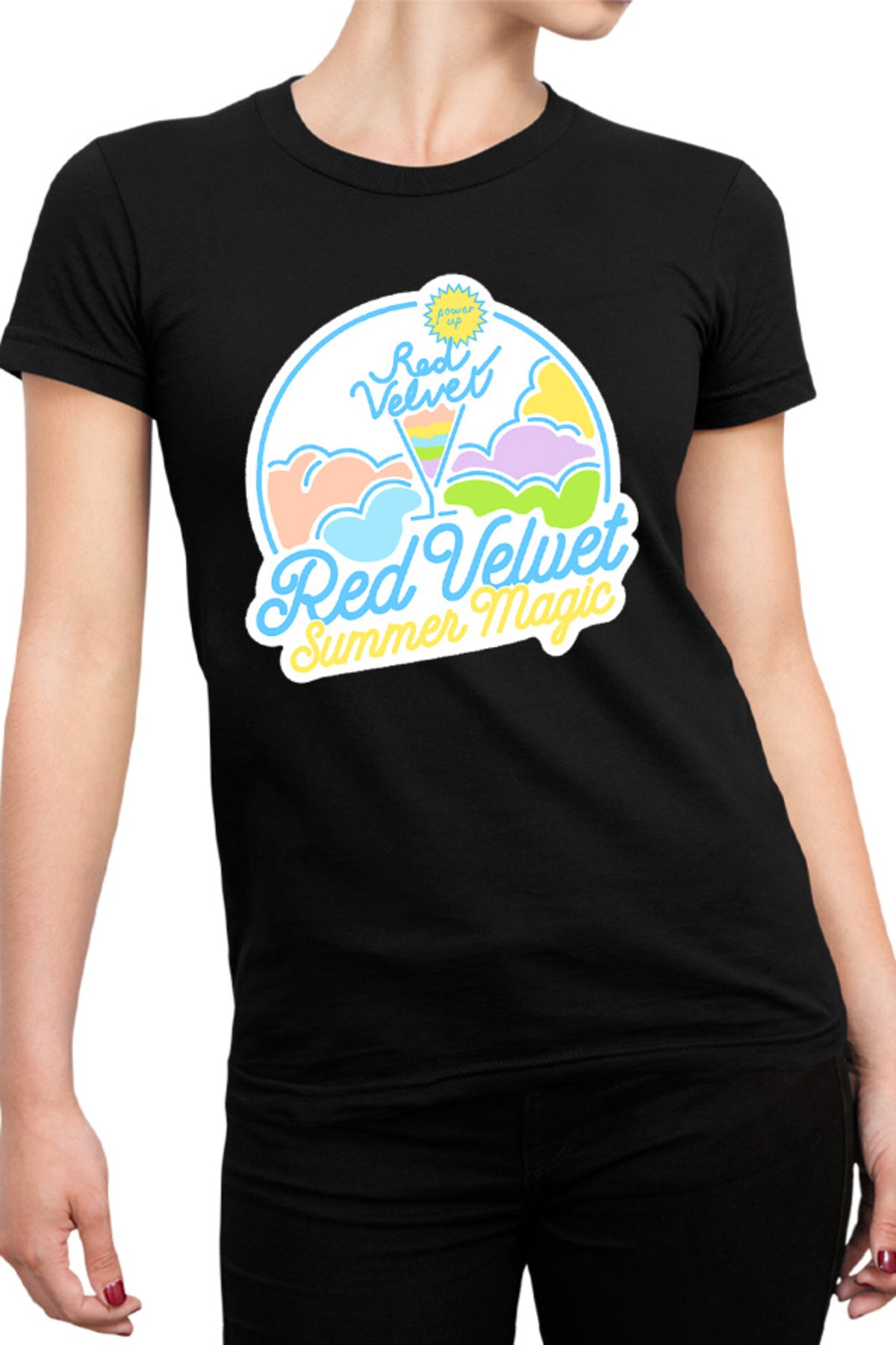 Tricou dama Red Velvet K-Pop Logo Summer Magic Vibe Colorful
