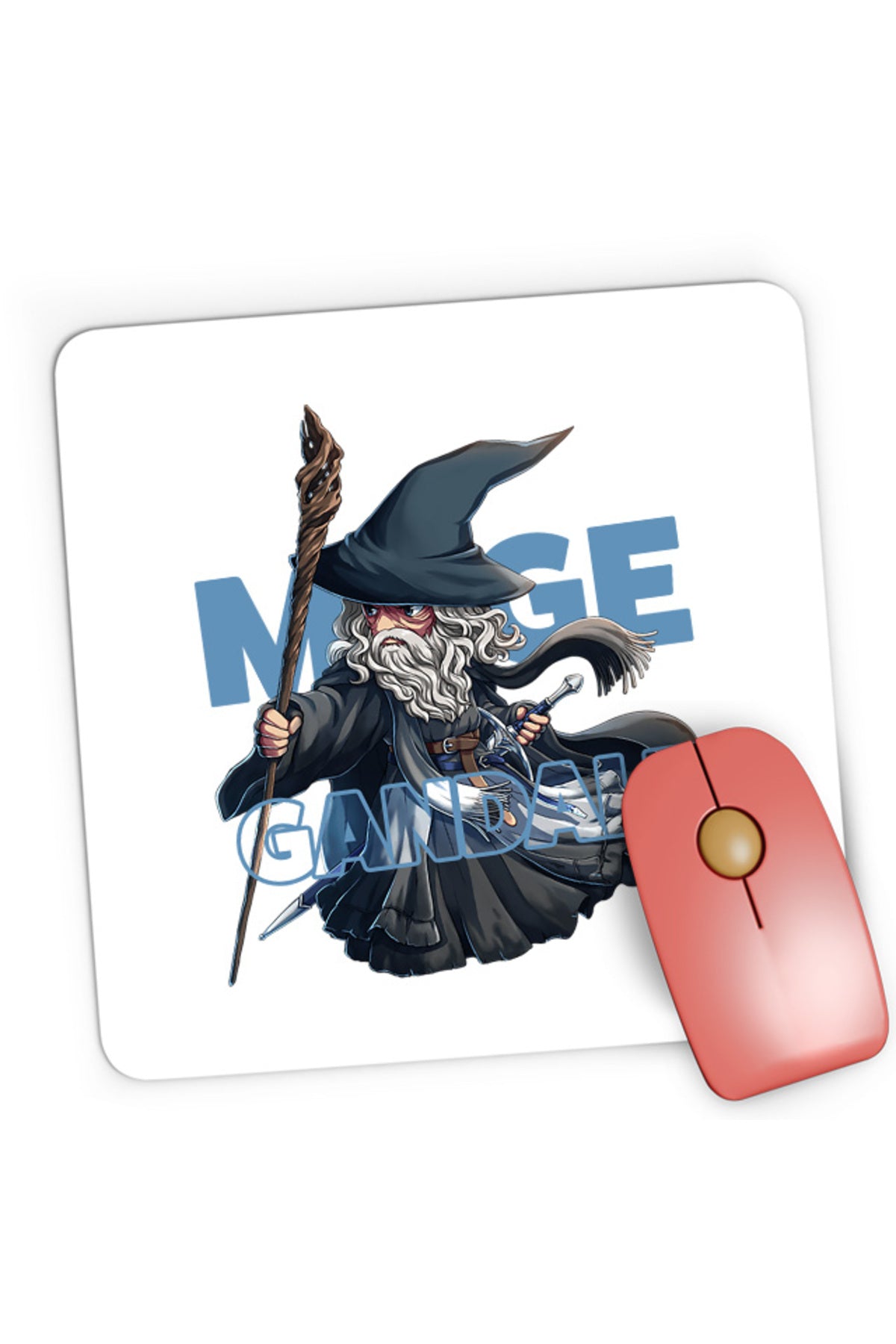 Mousepad Gaming Lord of the Rings Mage Gandalf Chibi Cute Power, 21x19 cm