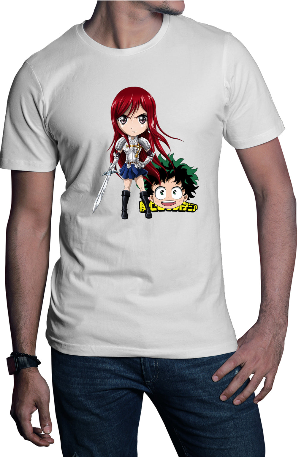 Tricou barbati Fairy Tail Erza Deku My Hero Academia