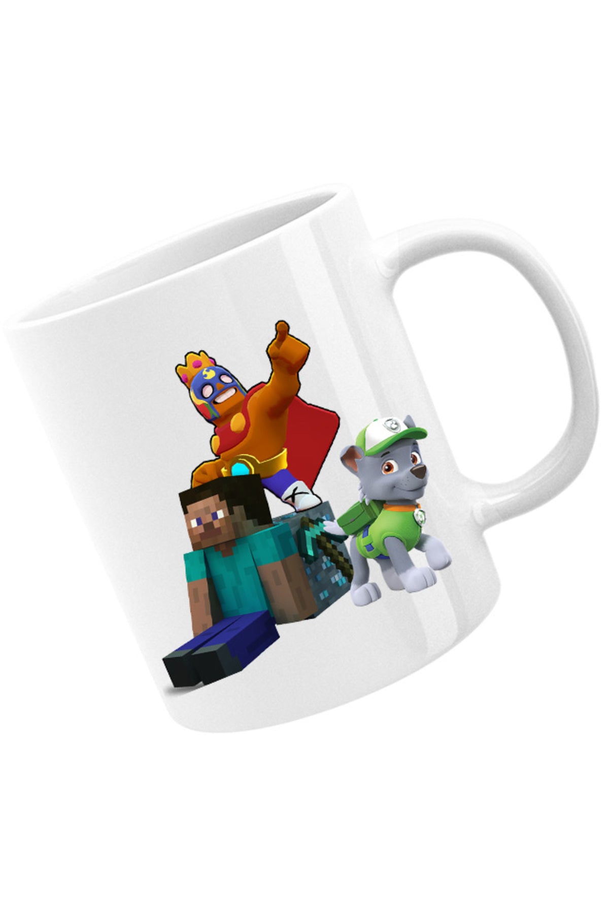 Cana Brawl Stars Player Minecraft Diamond Cube Paw Patrol Rocky, alba, 330 ml