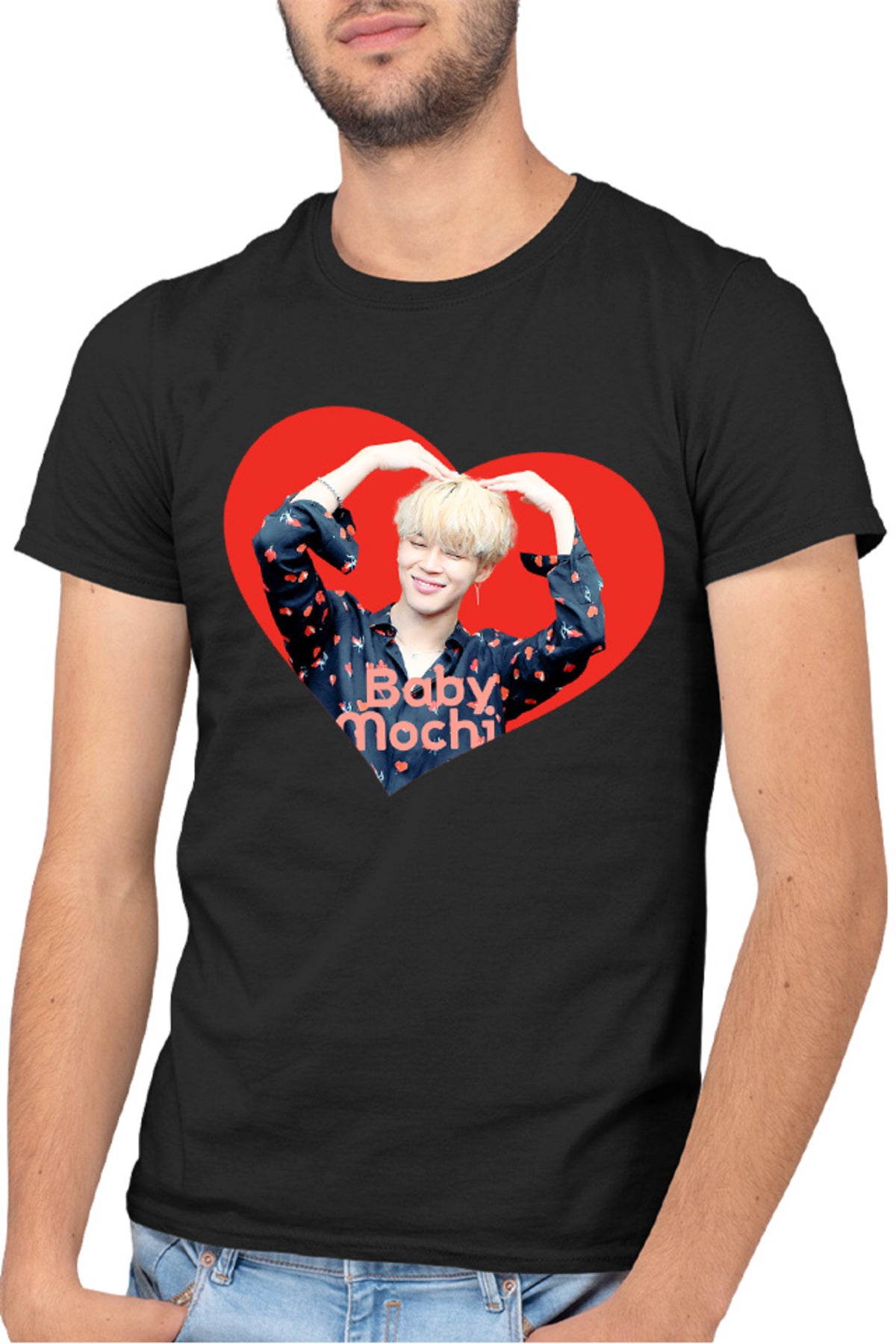 Tricou barbati BTS Jimin Baby Mochi Happy Face Smile