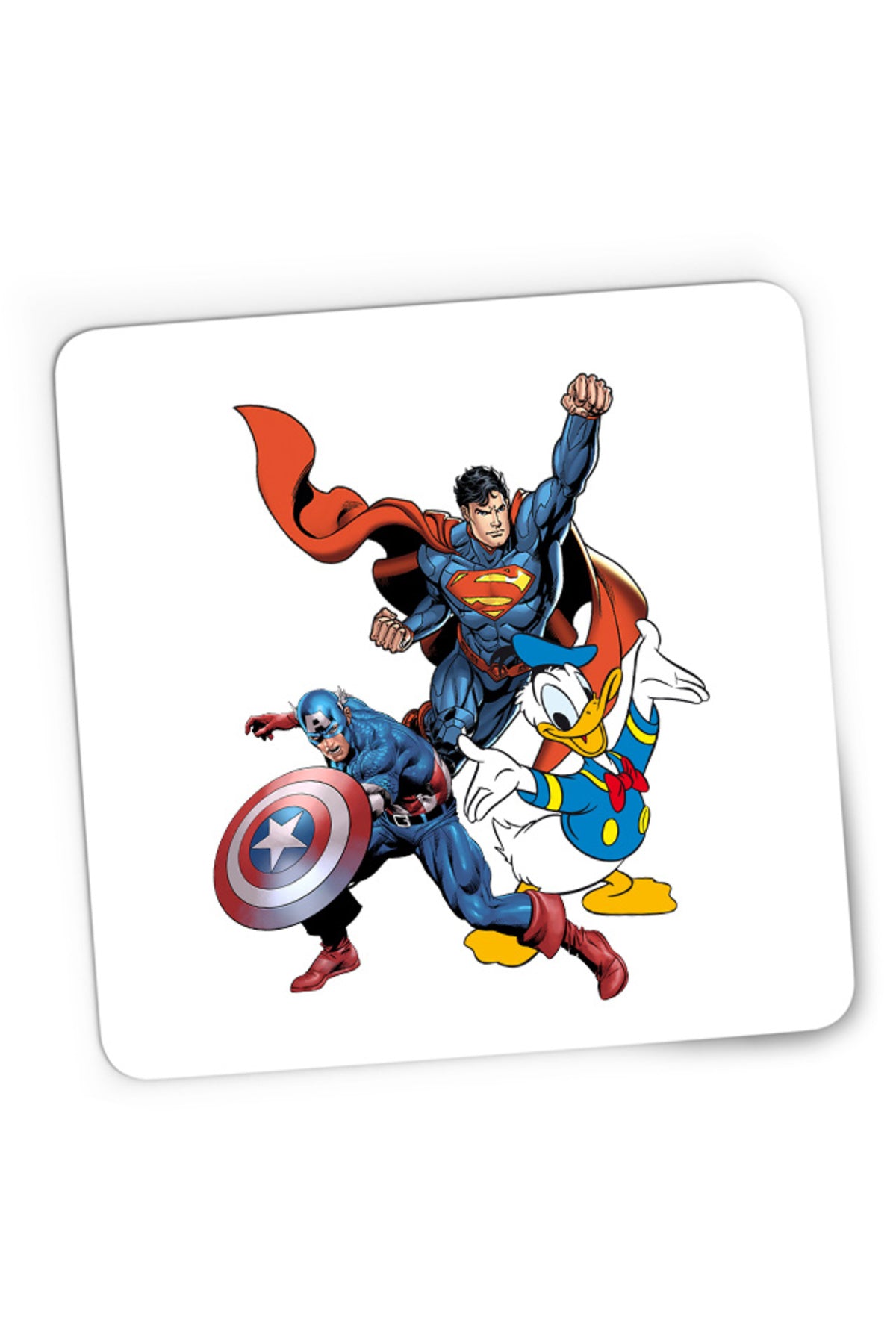 Mousepad Gaming Captain America Superman Donald Duck Hero Strong Cool, 21x19 cm