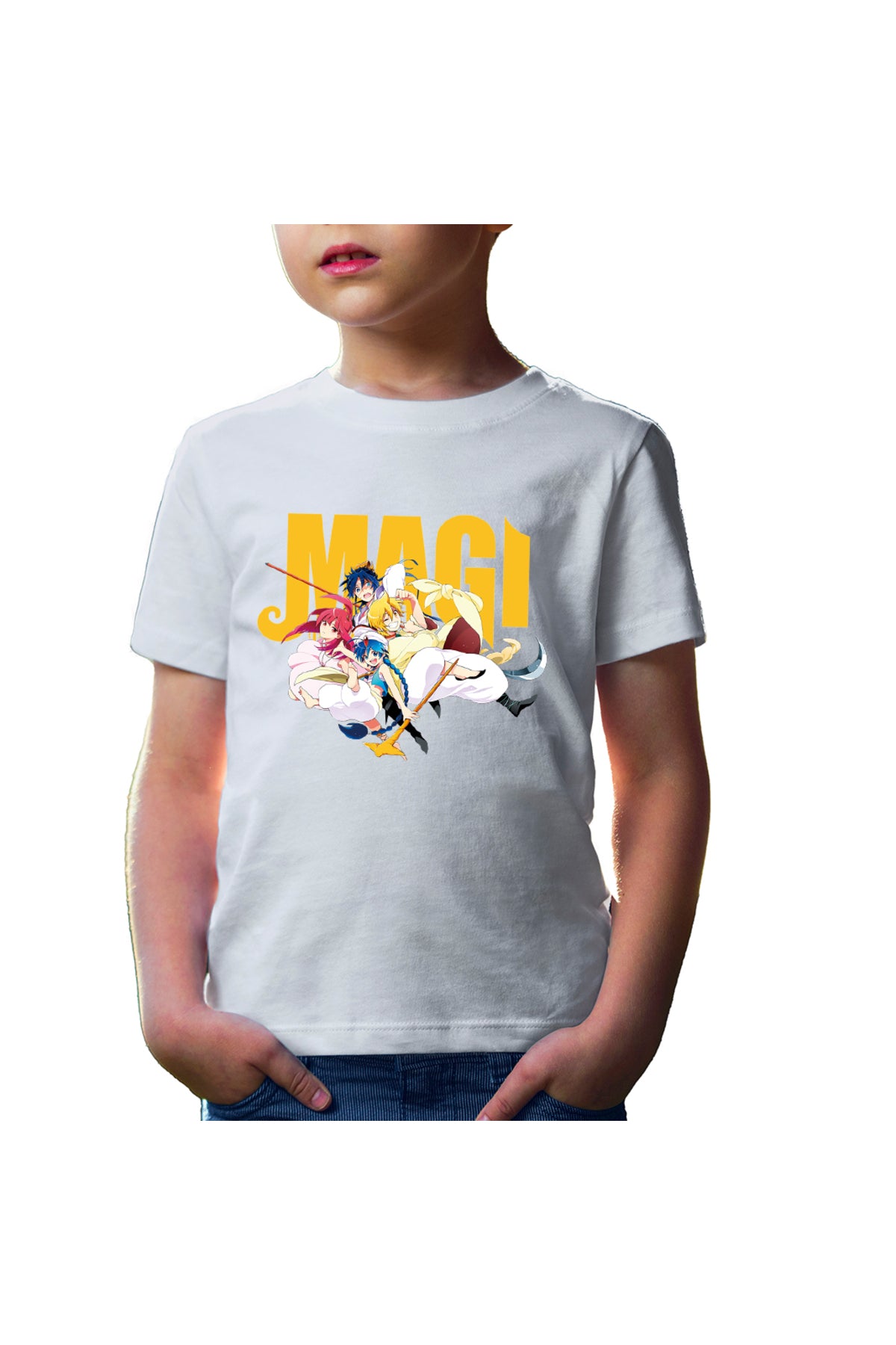 Tricou copii Magi The Labyrinth of Magic Protagonists Group Weapon Pose