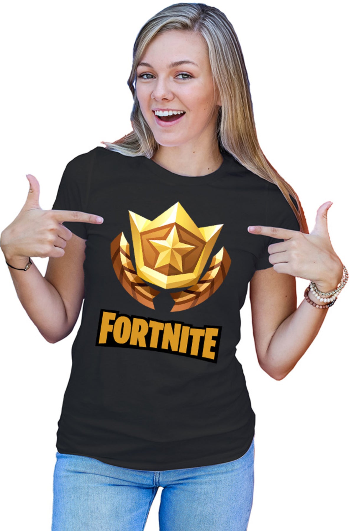 Tricou dama Fortnite Gold Elo Seasons Gameplay Powerful Best Player