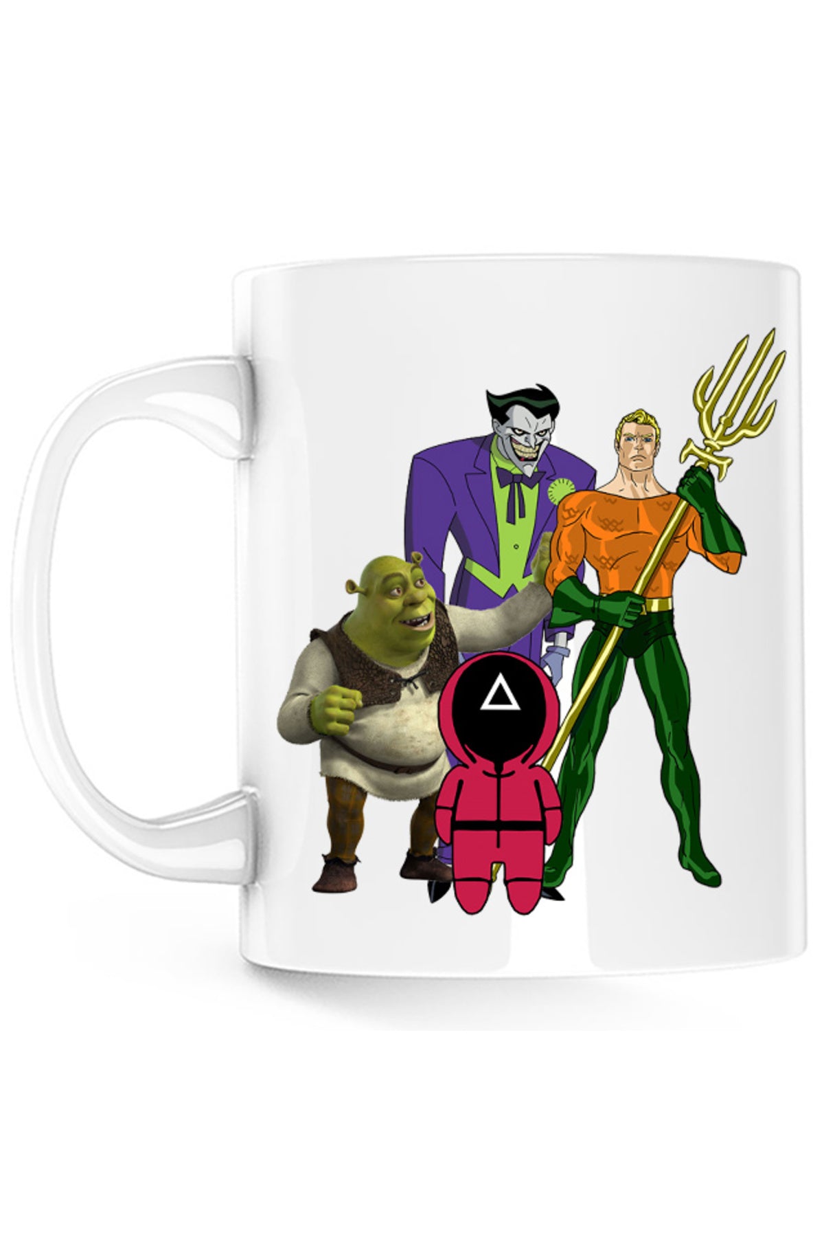Cana Aquaman Squid Games Shrek Joker Comics Batman Marvel, alba, 330 ml