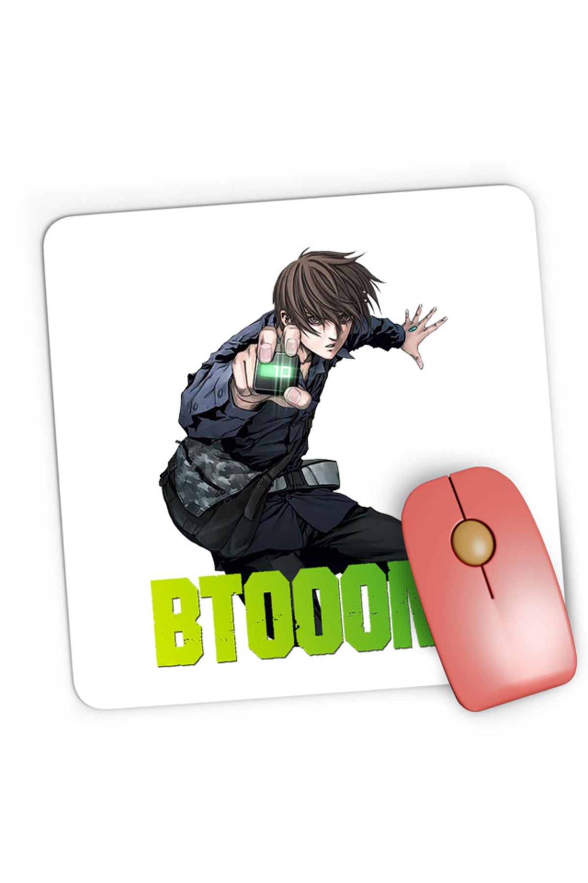 Mousepad Gaming Btooom! Sakamoto Ryouta Student Trick Anime Action Gore, 21x19 cm