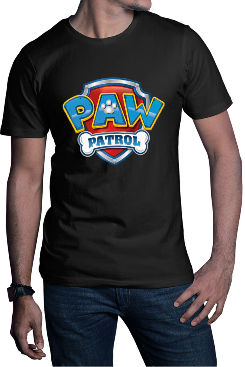 Tricou barbati Paw Patrol Logo Disney Dogs Protect Humans