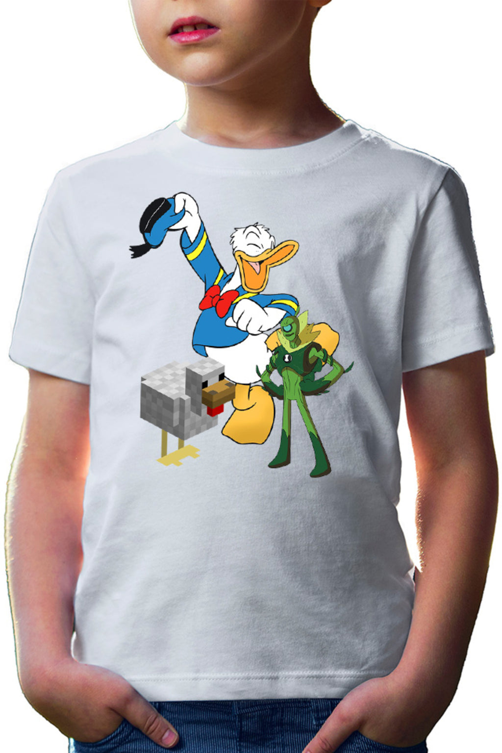 Tricou copii Donald Duck Minecraft Chicken Ben10 Alien Watch Pixel