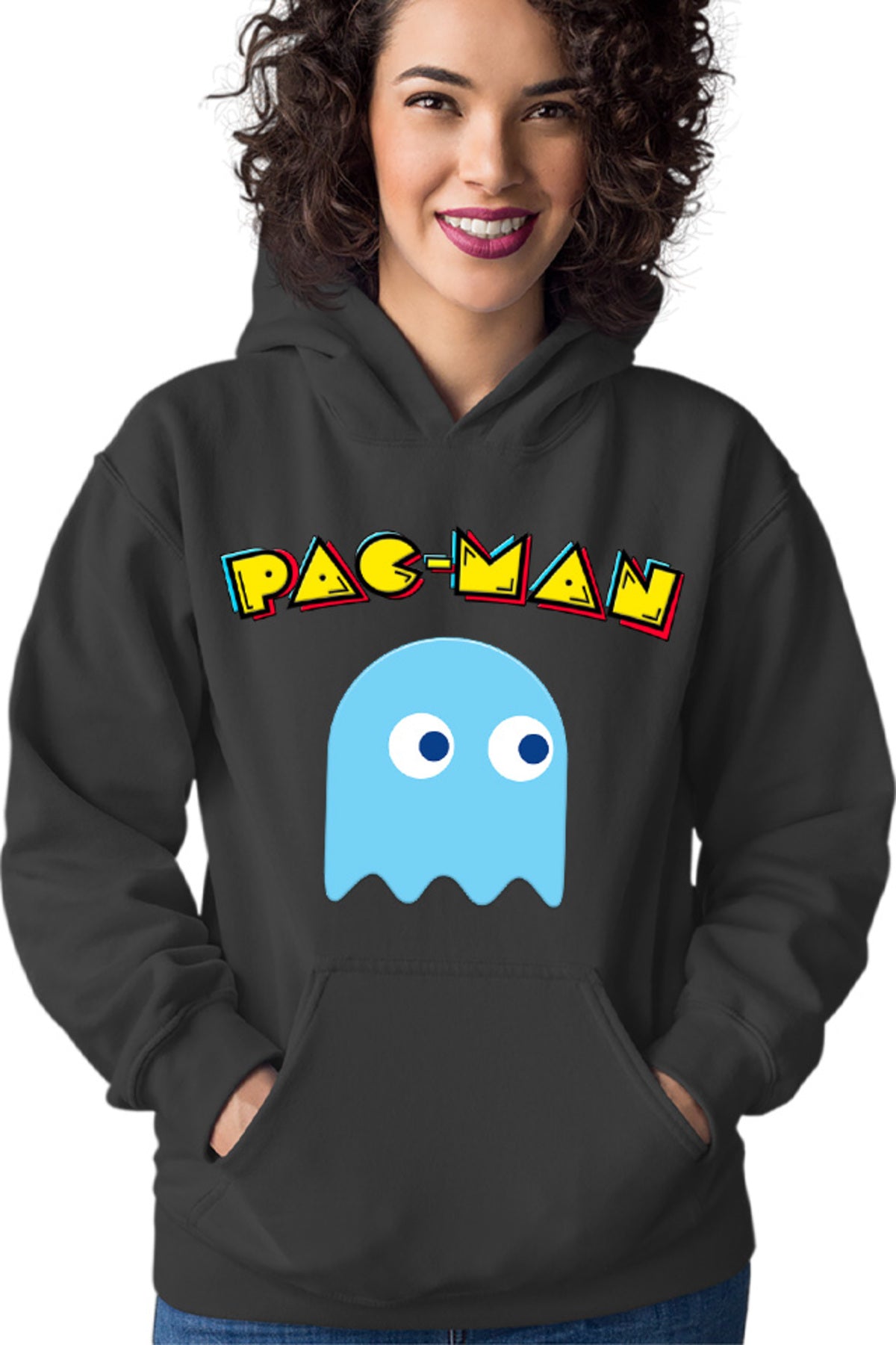 Hanorac dama Pac Man Blue Ghost Monster Logo