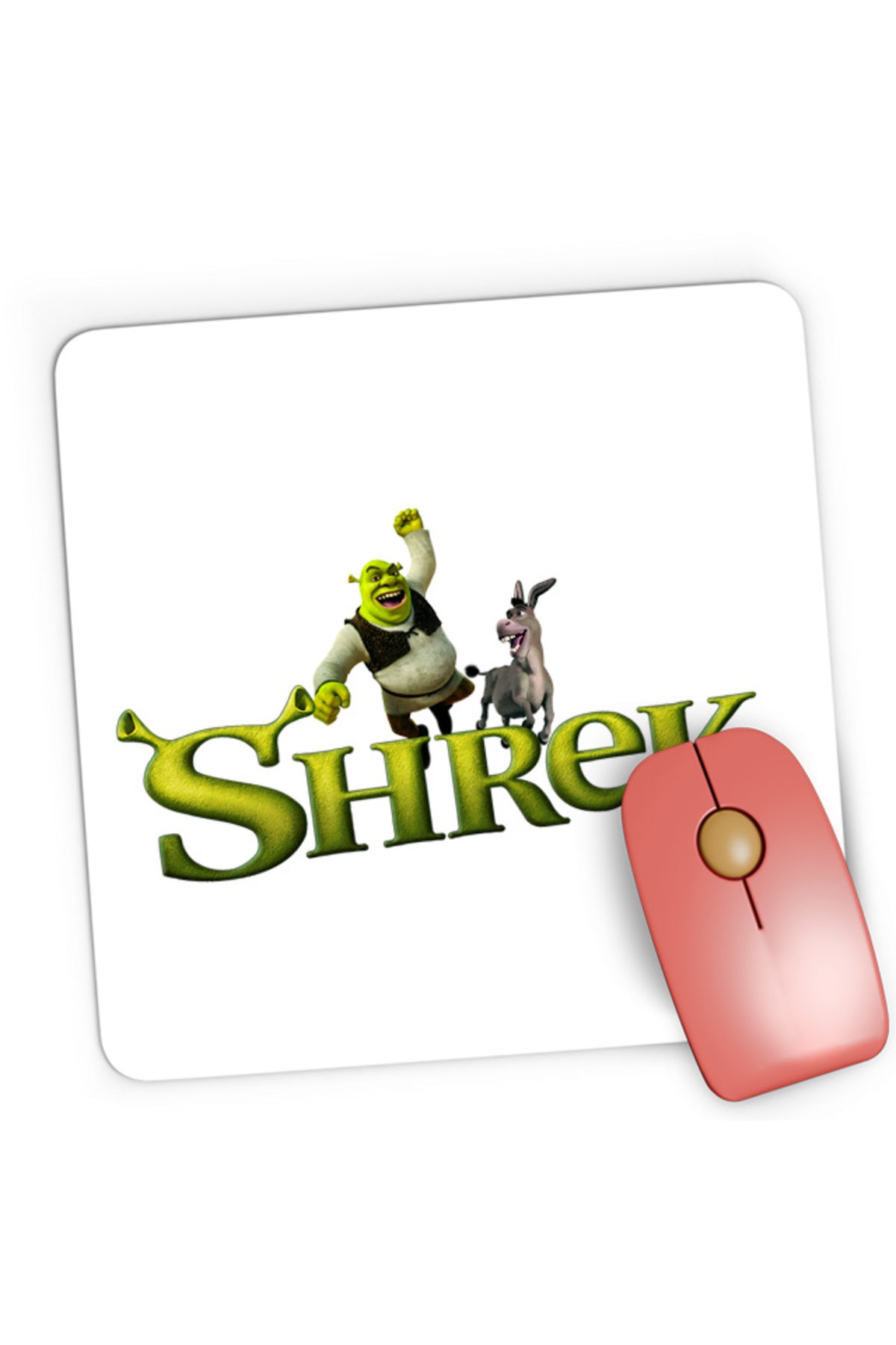 Mousepad Gaming Shrek Logo Donkey Funny Action Comedy, 21x19 cm