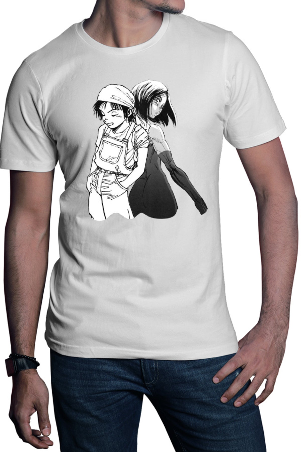 Tricou barbati Battle Angel Alita Gally Yugo Couple Animeeater
