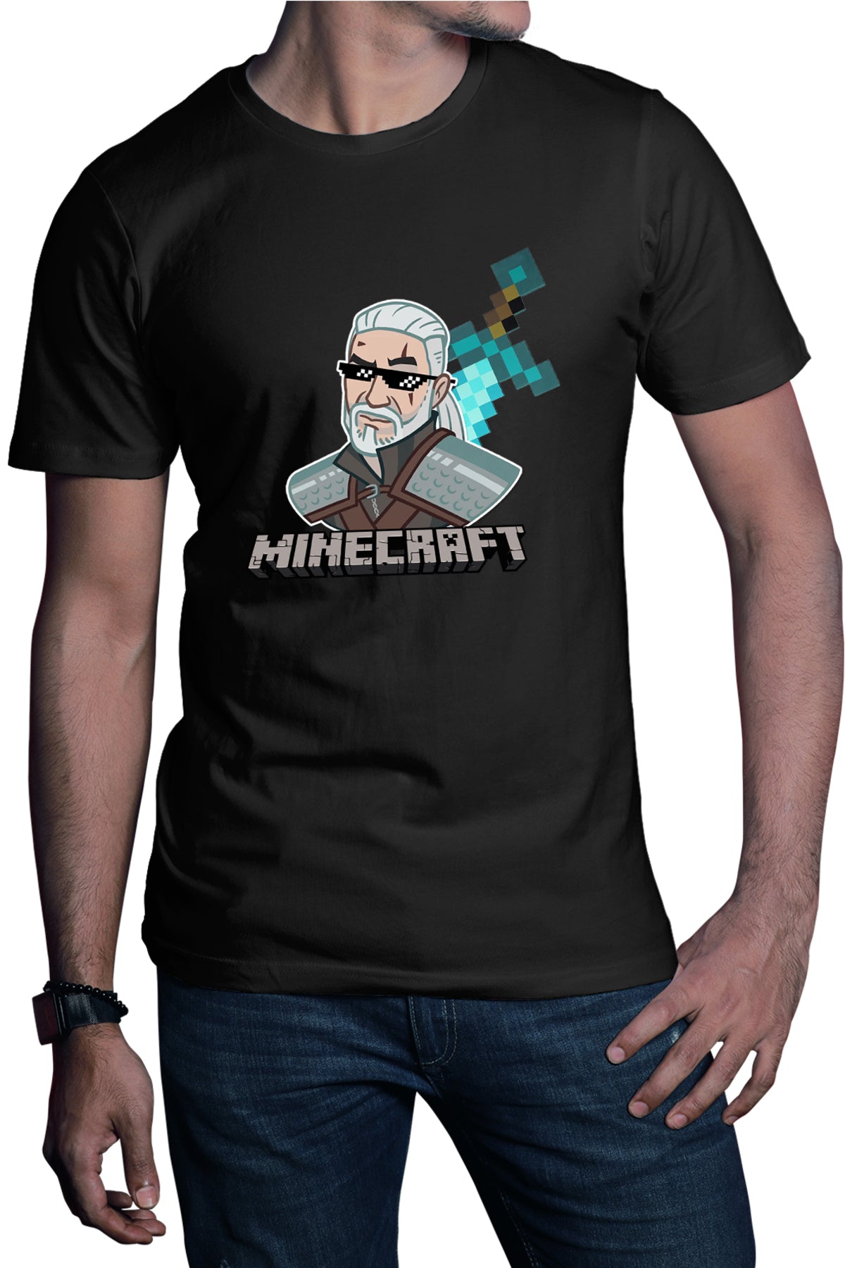 Tricou barbati The Witcher Minecraft Mcskins Optifine Aternos