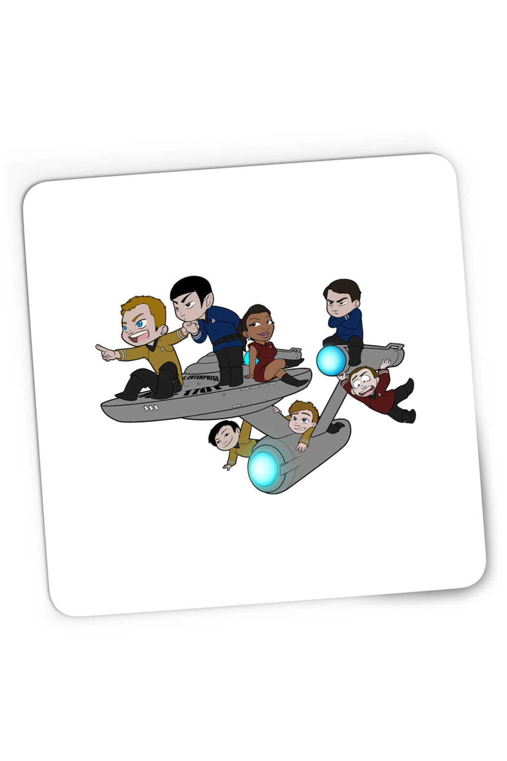 Mousepad Gaming Star Trek Kirk Spock Enterprise Timeline, 21x19 cm