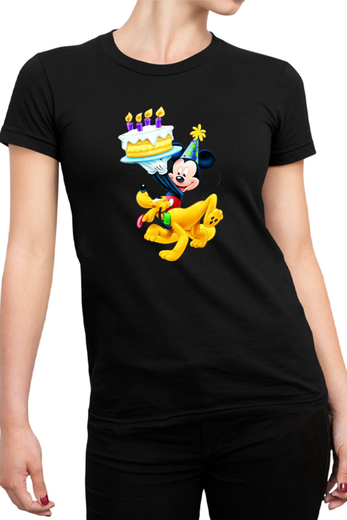 Tricou dama Mickey Mouse Puppy Happy Birthday