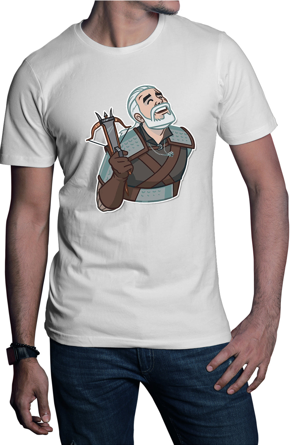 Tricou barbati The Witcher Geralt Demon Slayer Cartoon Play