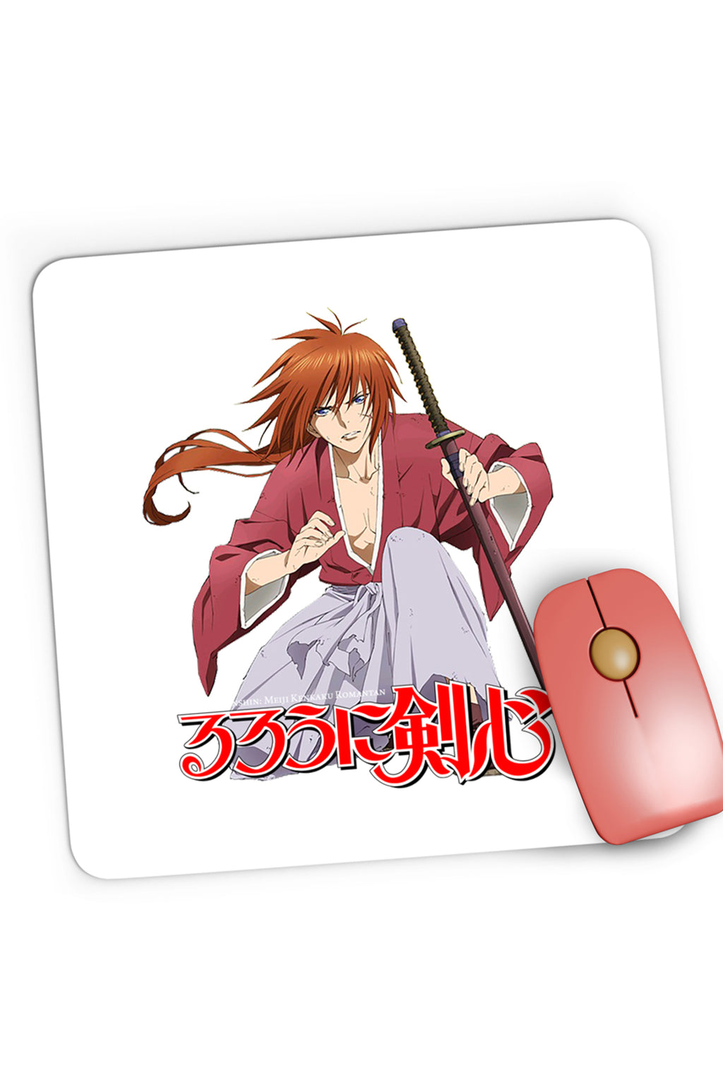 Mousepad Gaming Rurouni Kenshin Sword Sit Meiji Swordsman Romantic Story, 21x19 cm