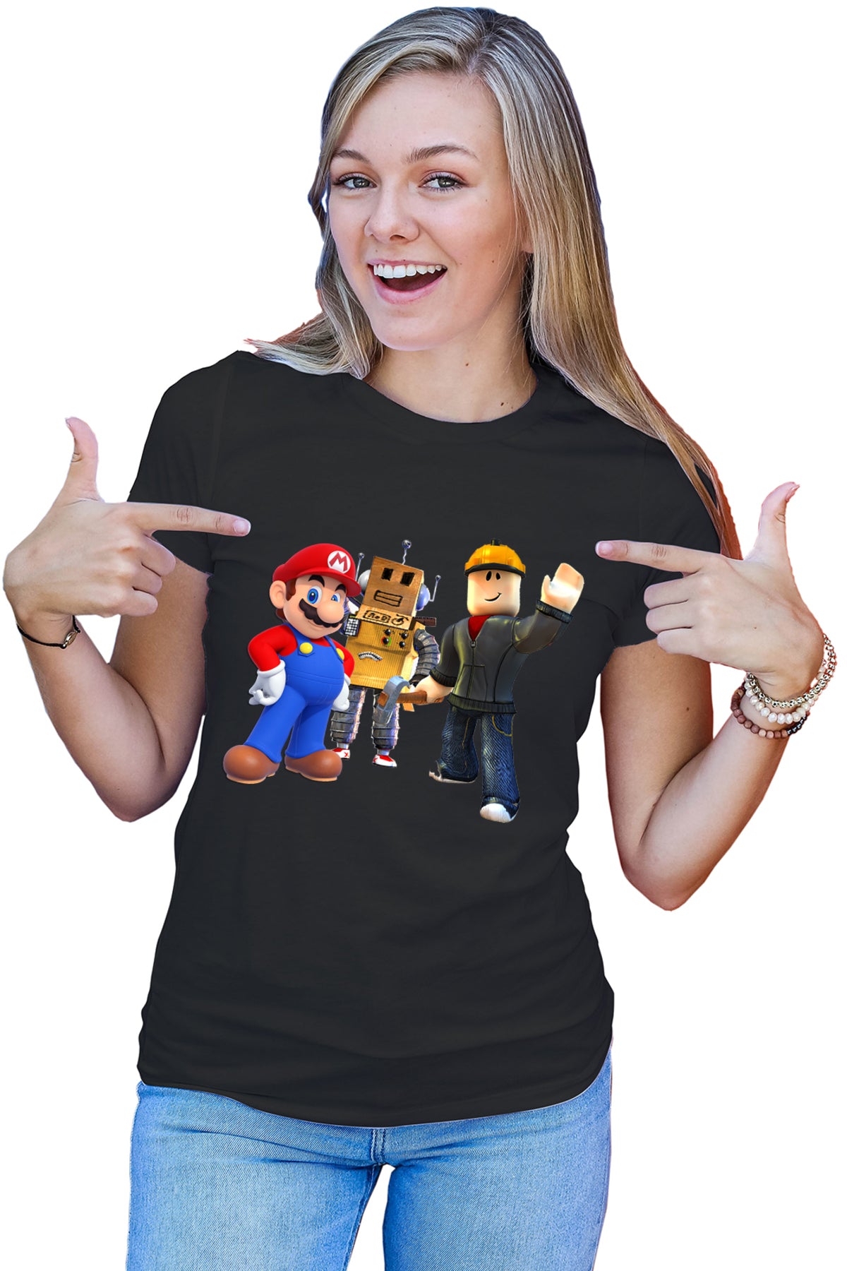 Tricou dama Roblox Mario Video Game Robox Play