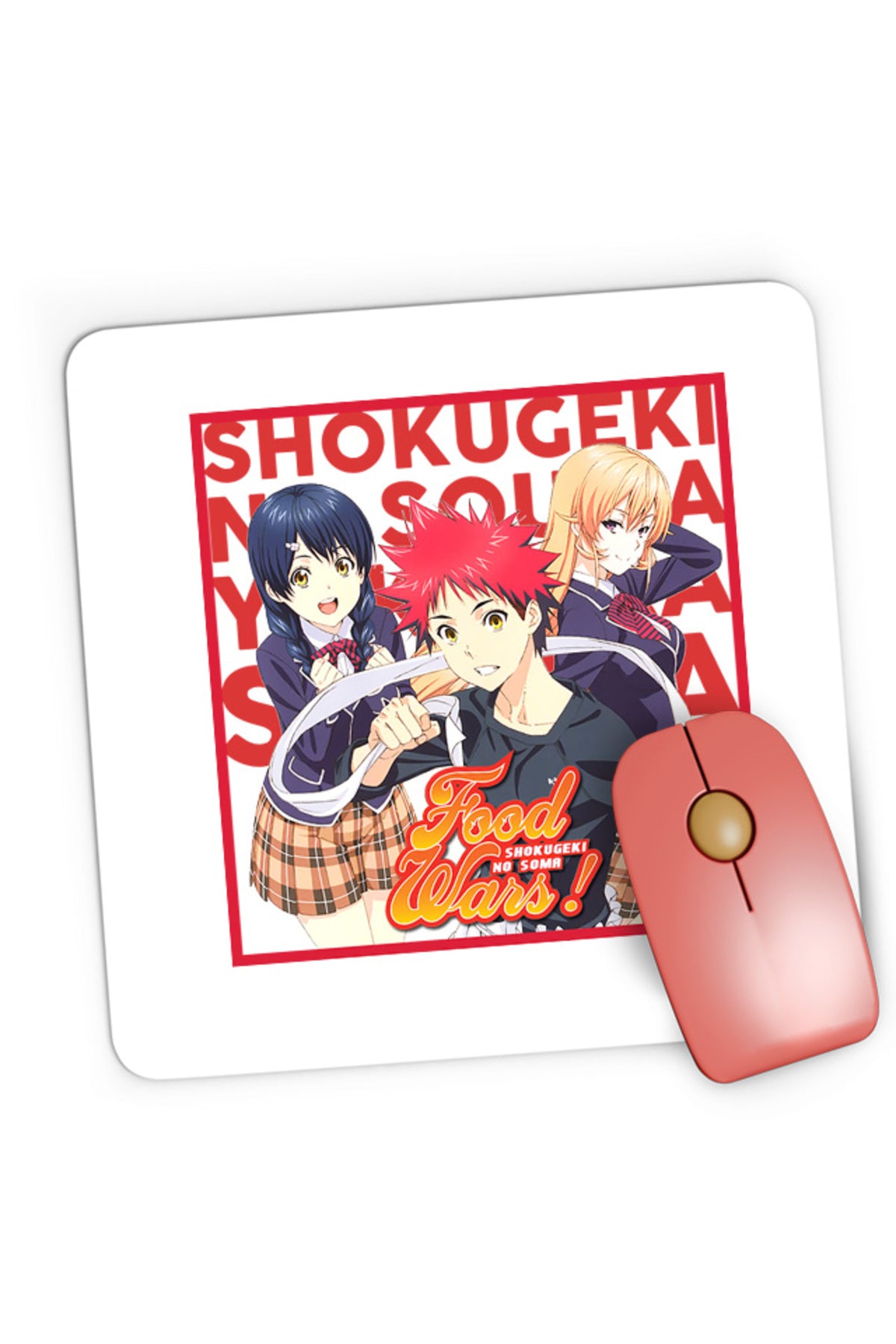 Mousepad Gaming Food Wars Souma Megumi Erica Trio Anime Cook, 21x19 cm