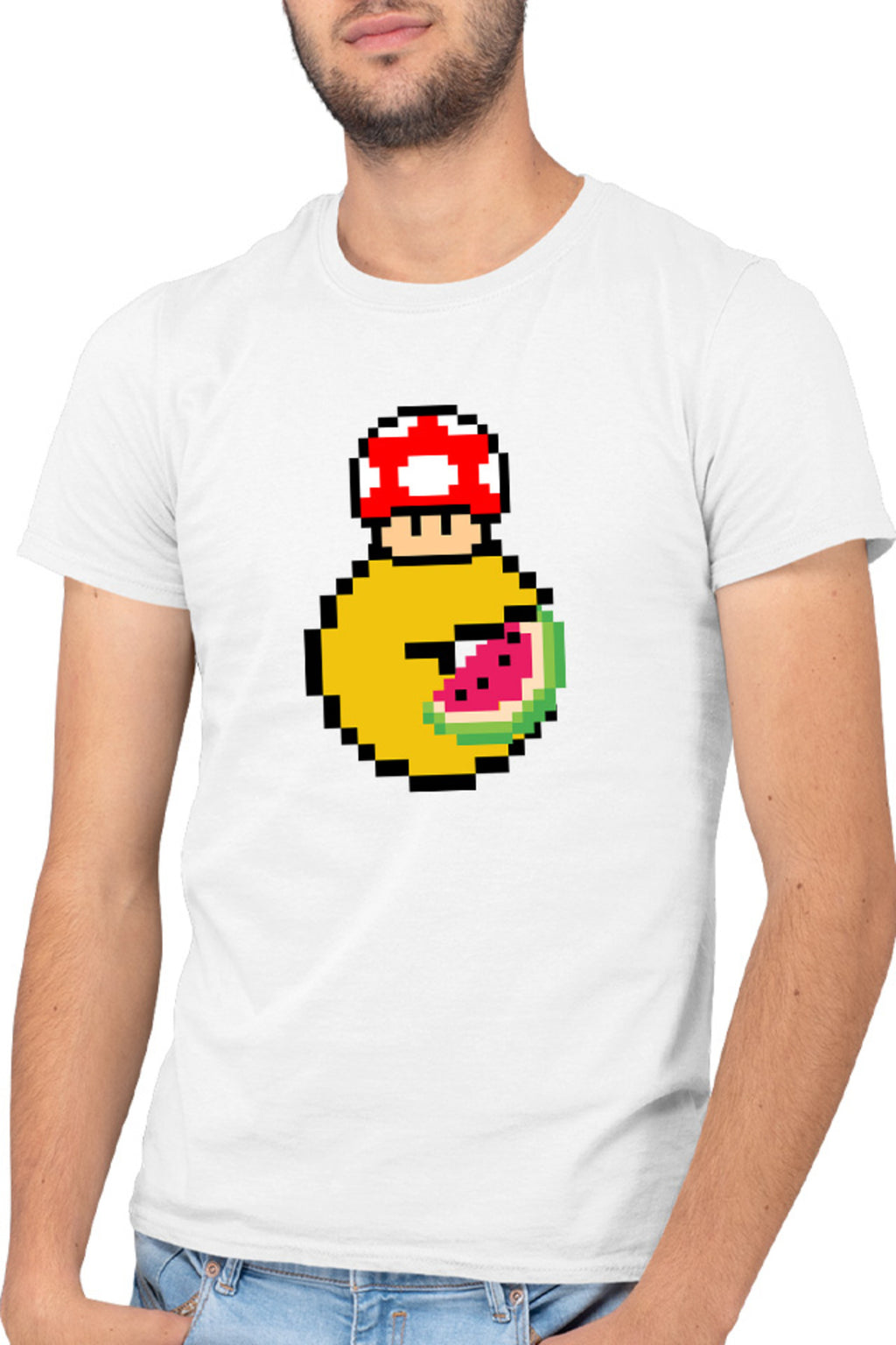 Tricou barbati Pac Man Mario Minecraft Watermalon Slice