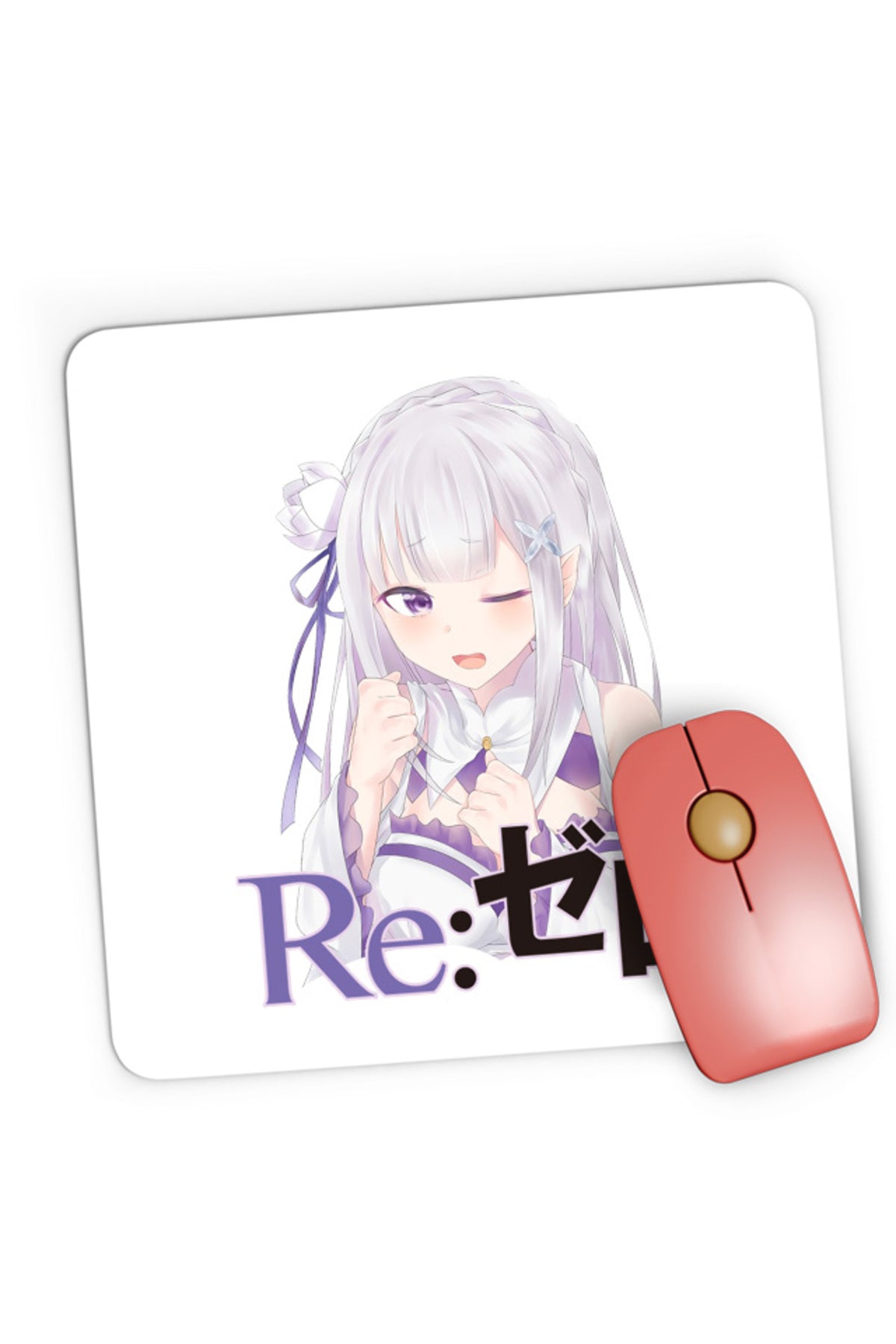 Mousepad Gaming Re Zero Emilia Neko Magic Princess Otaku Isekai, 21x19 cm