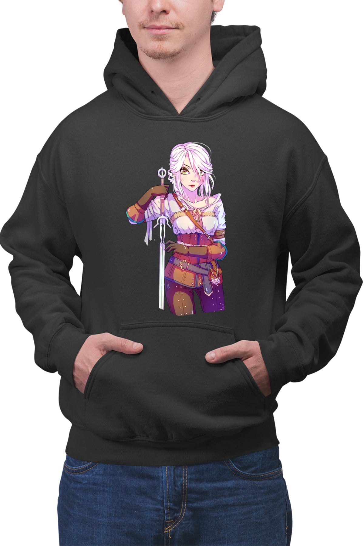 Hanorac barbati The Witcher Ciri Anime Mangaka Girl Hunter