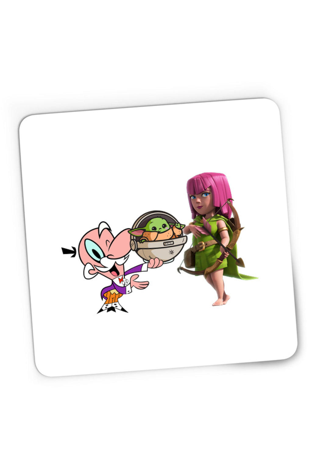 Mousepad Gaming Clash of Clans Powerpuff Girls Mayor Star Wars Baby Yoda, 21x19 cm