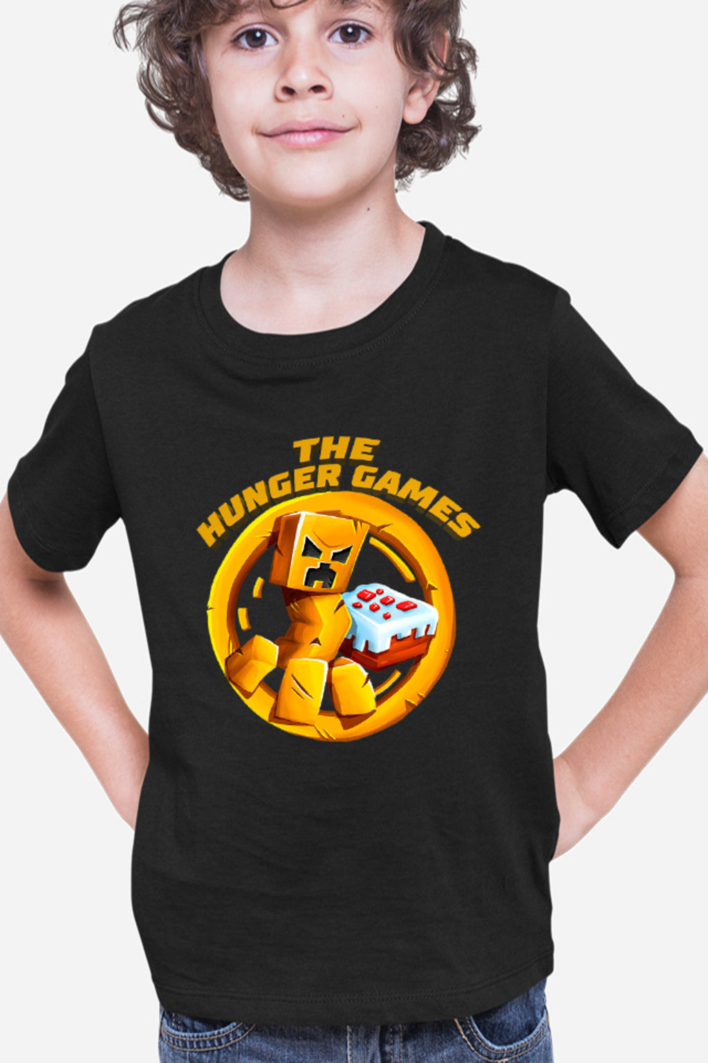 Tricou copii The Hunger Games Minecraft Logo Cake Creeper