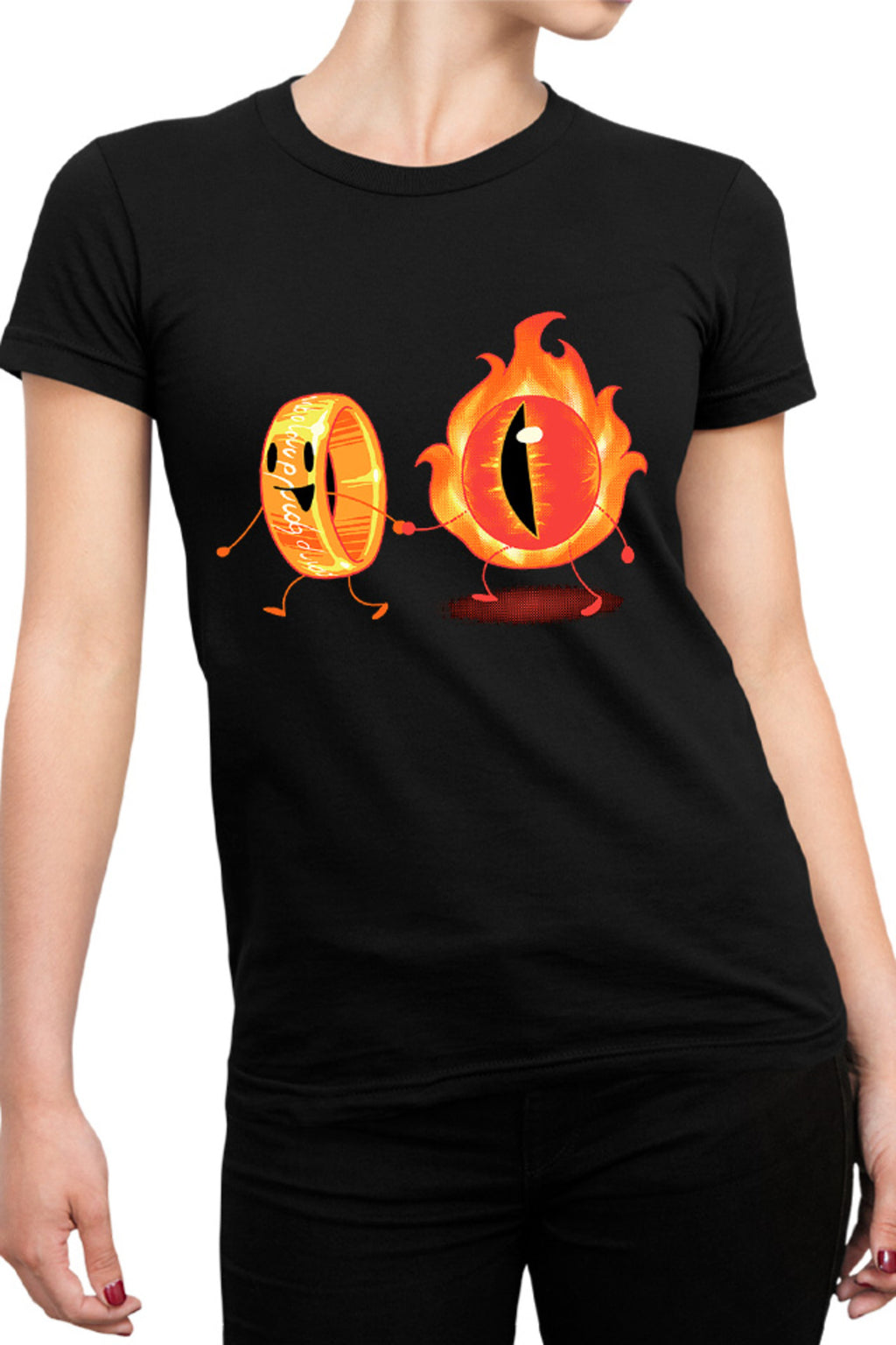 Tricou dama Lord of the Rings Eye Cute Illustration Friends Drama