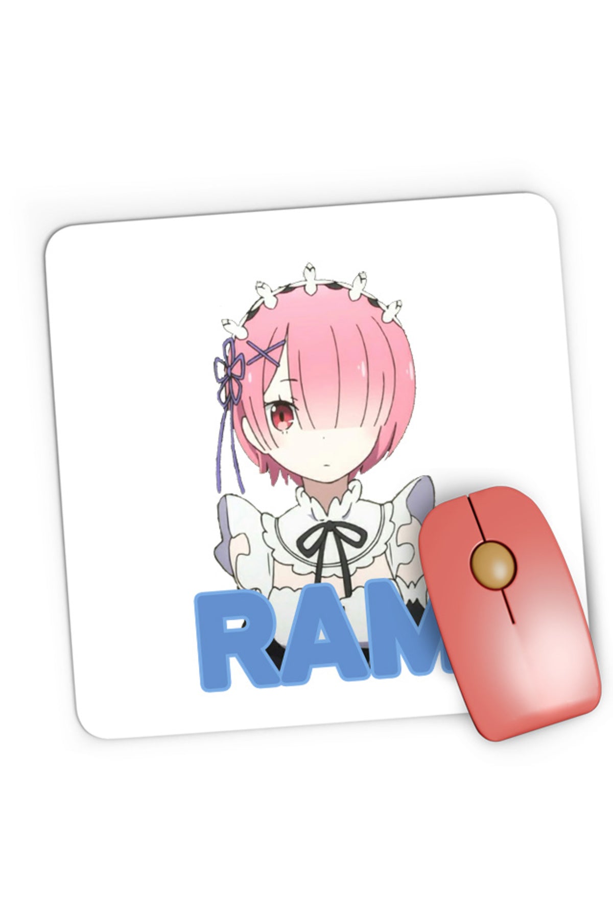 Mousepad Gaming Re Zero RAM Sister Isekai Paranormal Demon Time Travel, 21x19 cm