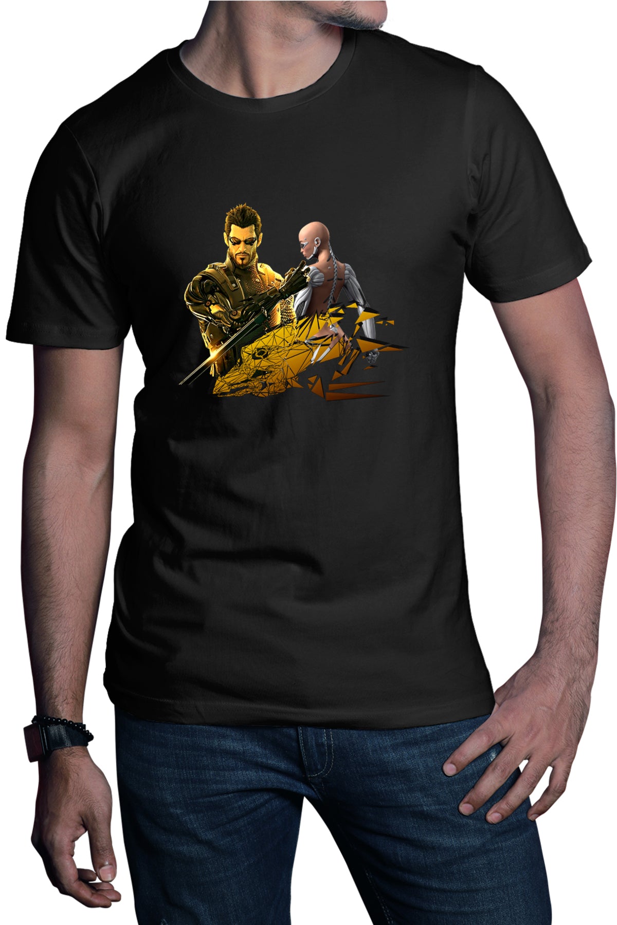 Tricou barbati Deus Ex Cyborg Human Revolution Video Game
