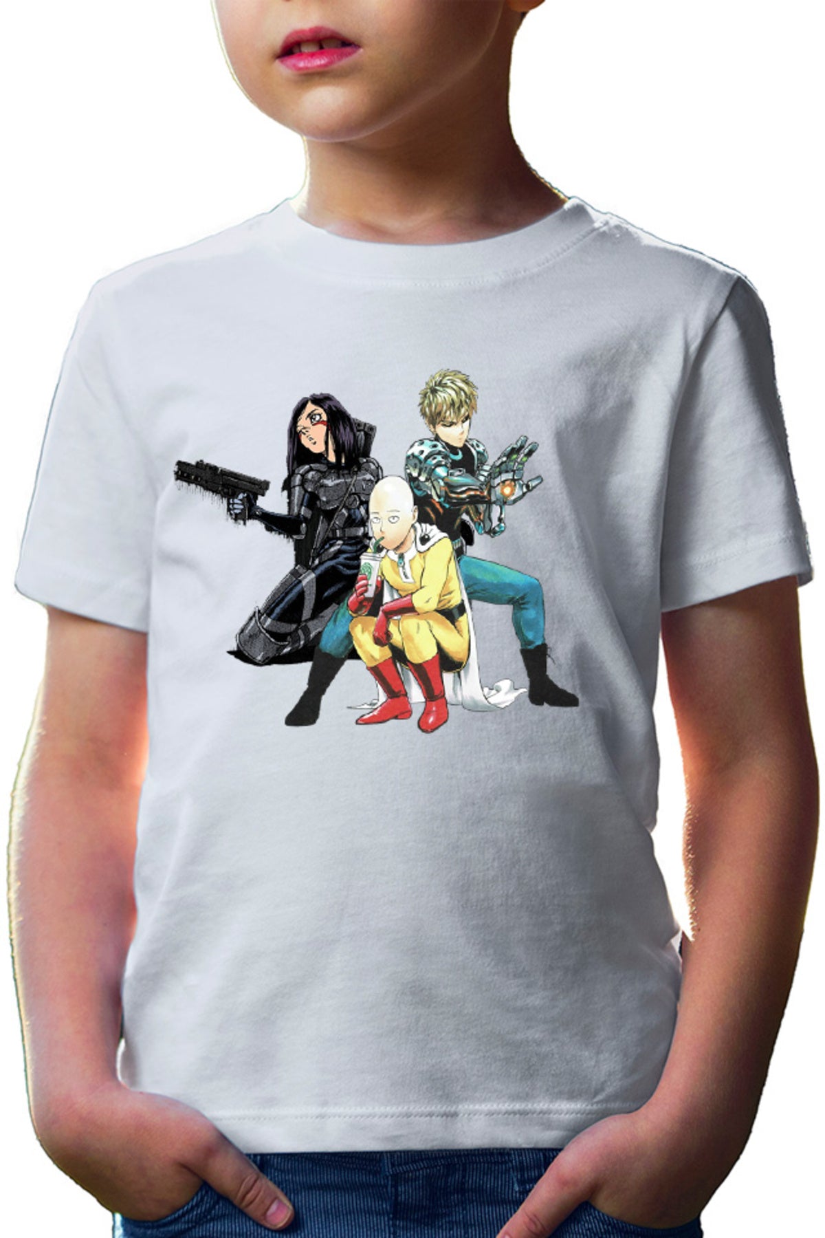 Tricou copii Battle Angel Alita Gally Saitama Genos Trio Fight