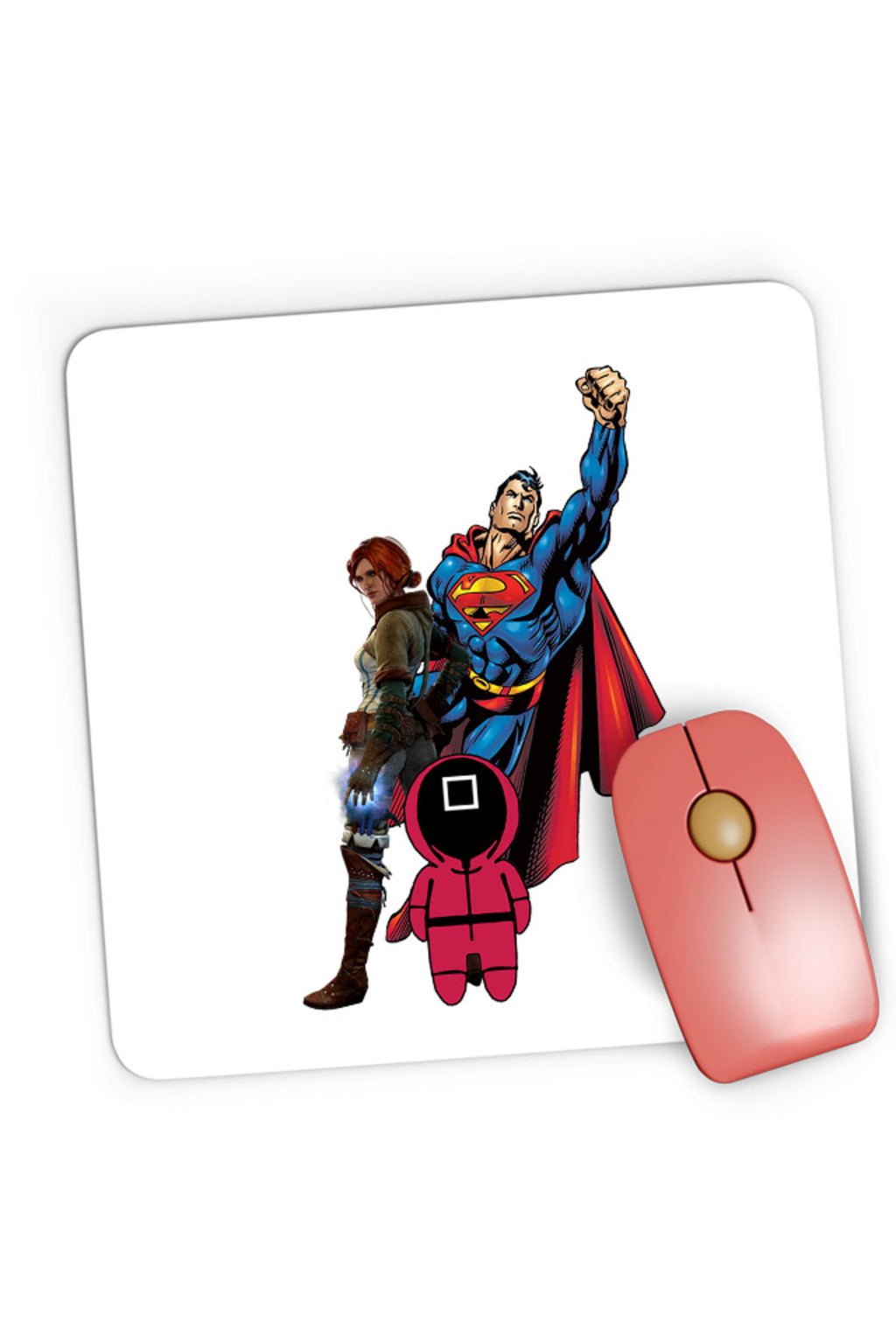 Mousepad Gaming Squid Game Superman Witcher Triss Superpowers, 21x19 cm
