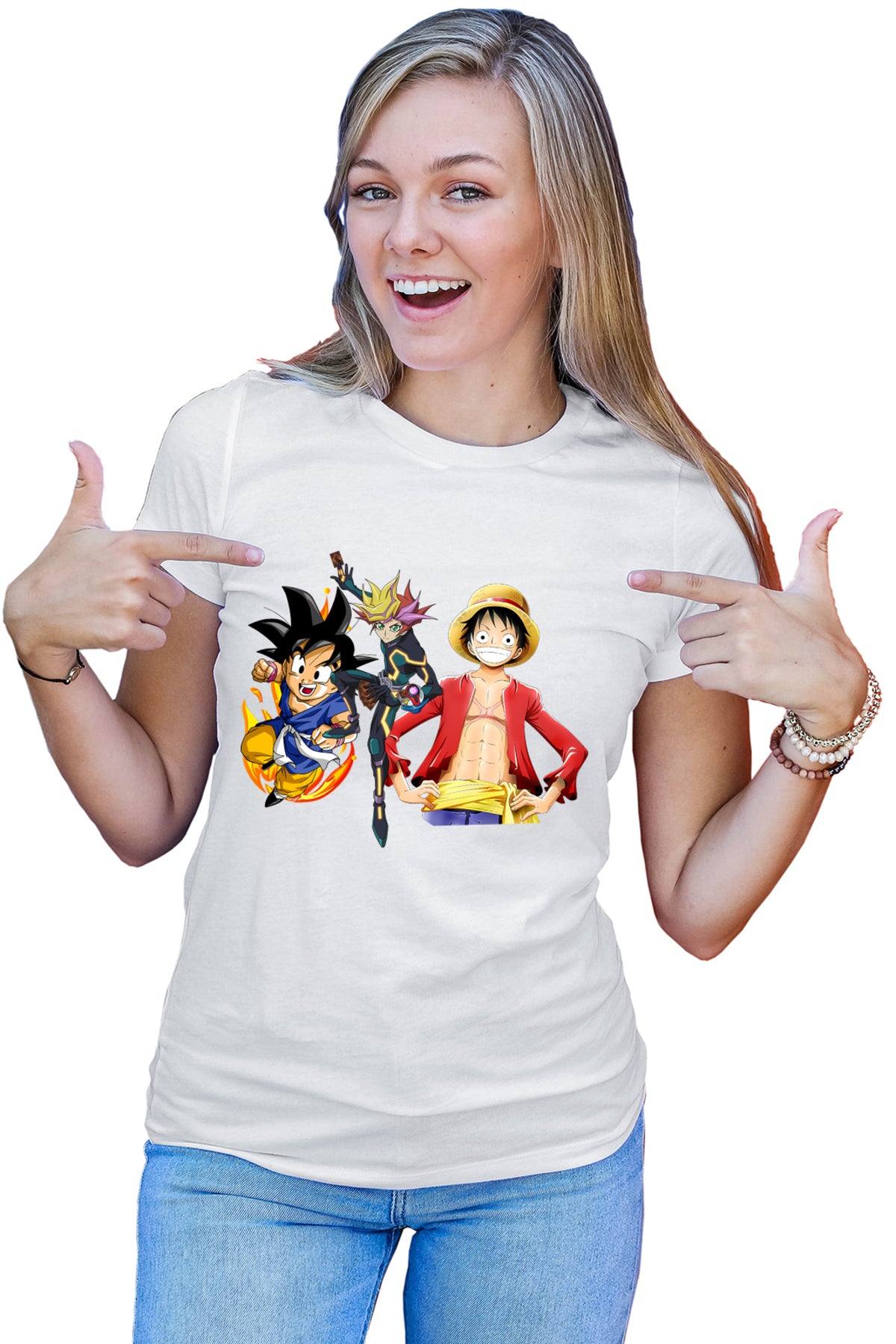 Tricou dama Yu Gi Oh Songoku One Piece Yugi Mutou Desene