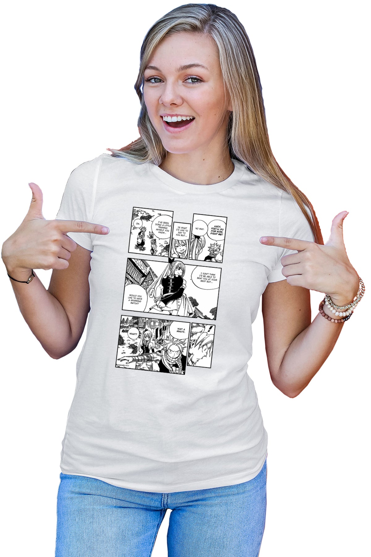 Tricou dama Fairy Tail Sparring Match Panel Manga